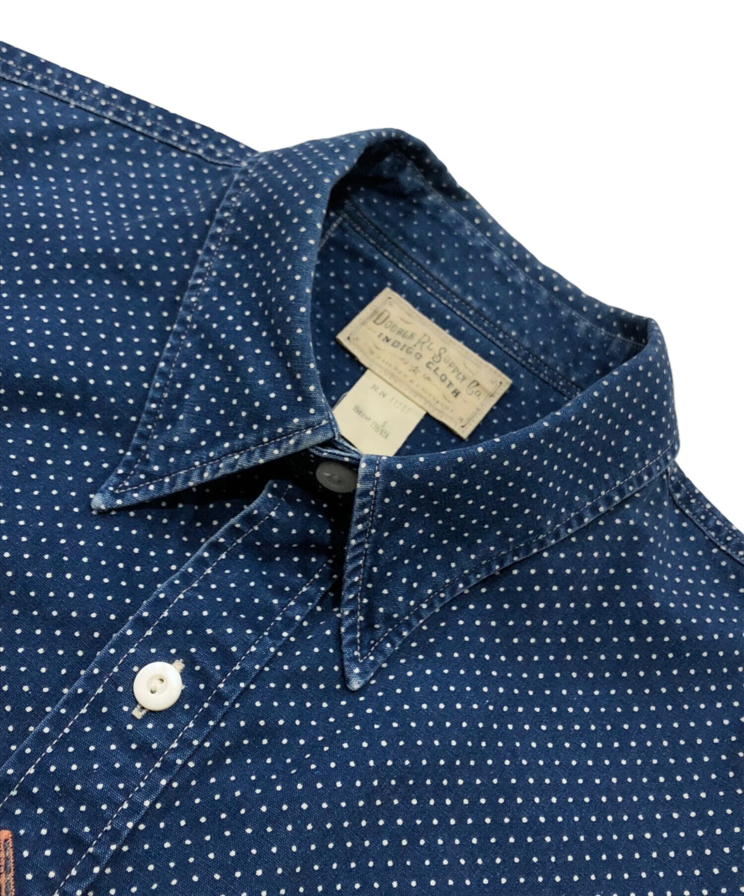 RRL インディゴ ポルカドットシャツ