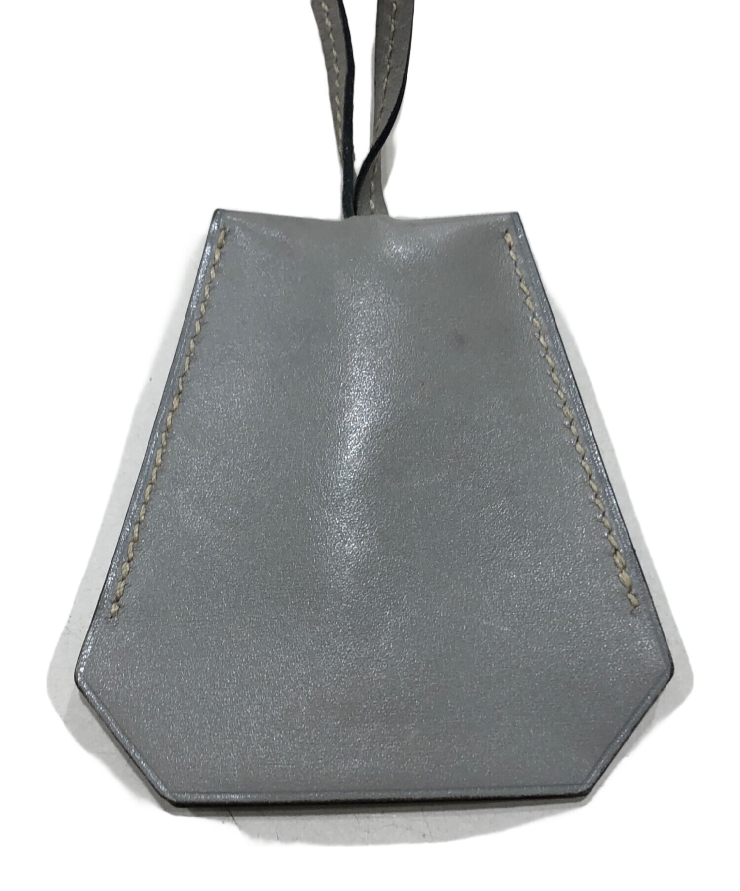 エルメス レザー クロシェット ネックレス □E刻印 グレー【中古