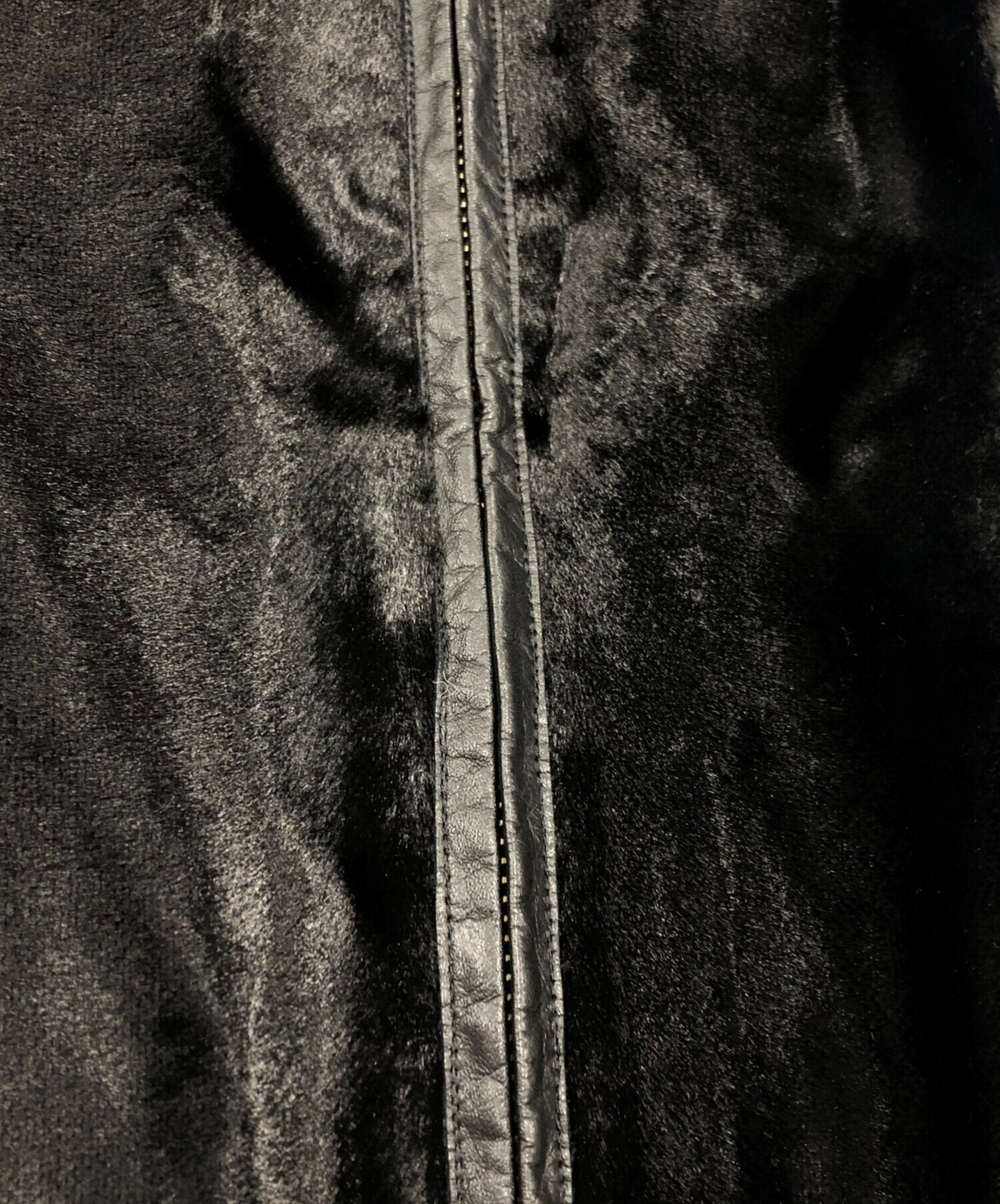 中古・古着通販】YOKE (ヨーク) VELVET FRONT ZIP VEST ブラック 
