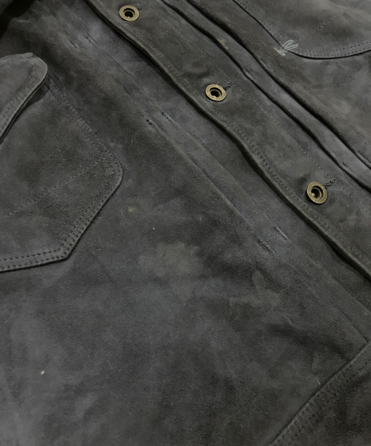 中古・古着通販】Denham (デンハム) レザージャケット ネイビー サイズ