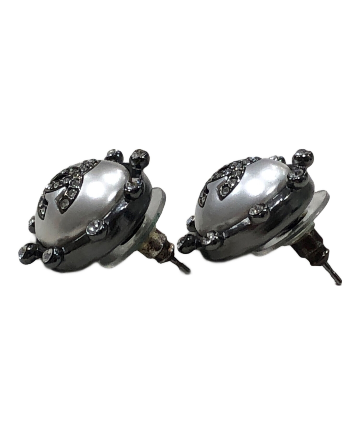 中古・古着通販】CHANEL (シャネル) ココマーク×ラインストーンピアス