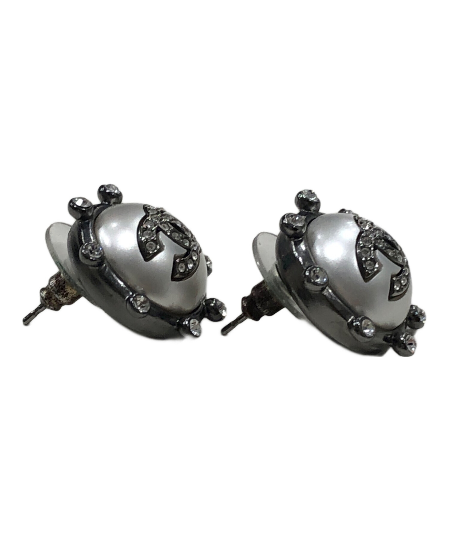 中古・古着通販】CHANEL (シャネル) ココマーク×ラインストーンピアス