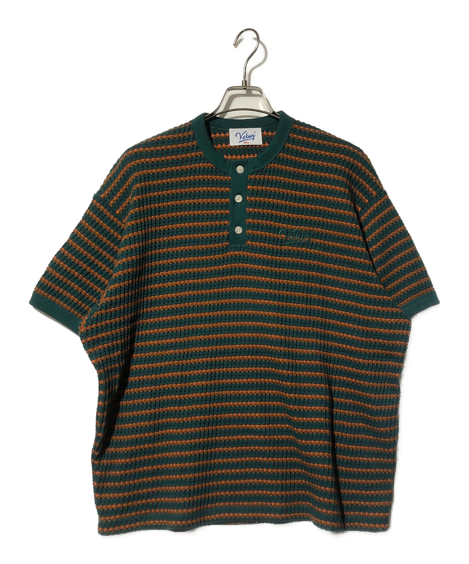 中古・古着通販】KEBOZ (ケボズ) WAFFLE BORDER S/S TEE オレンジ 