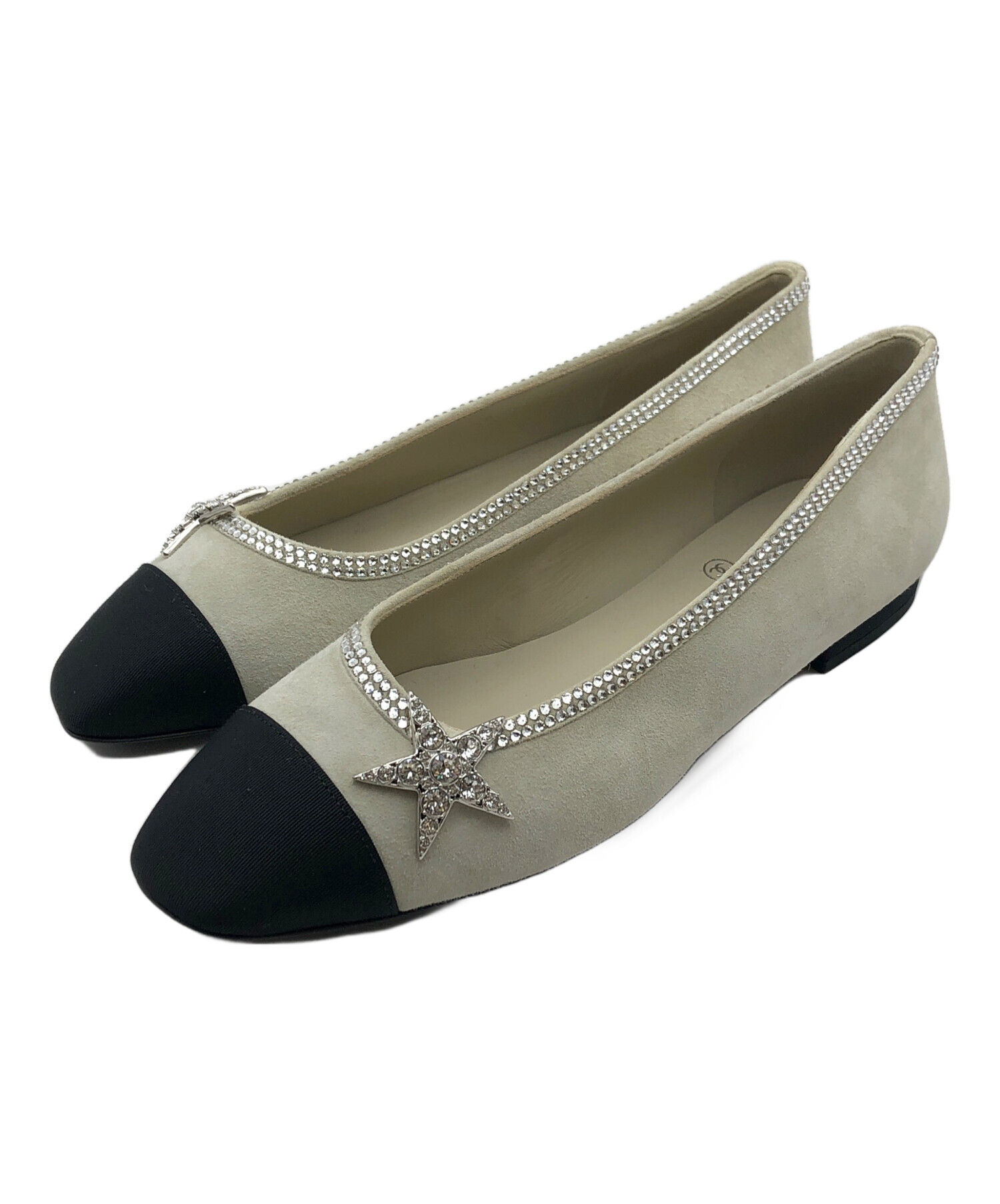 中古・古着通販】CHANEL (シャネル) スエードフラットパンプス 