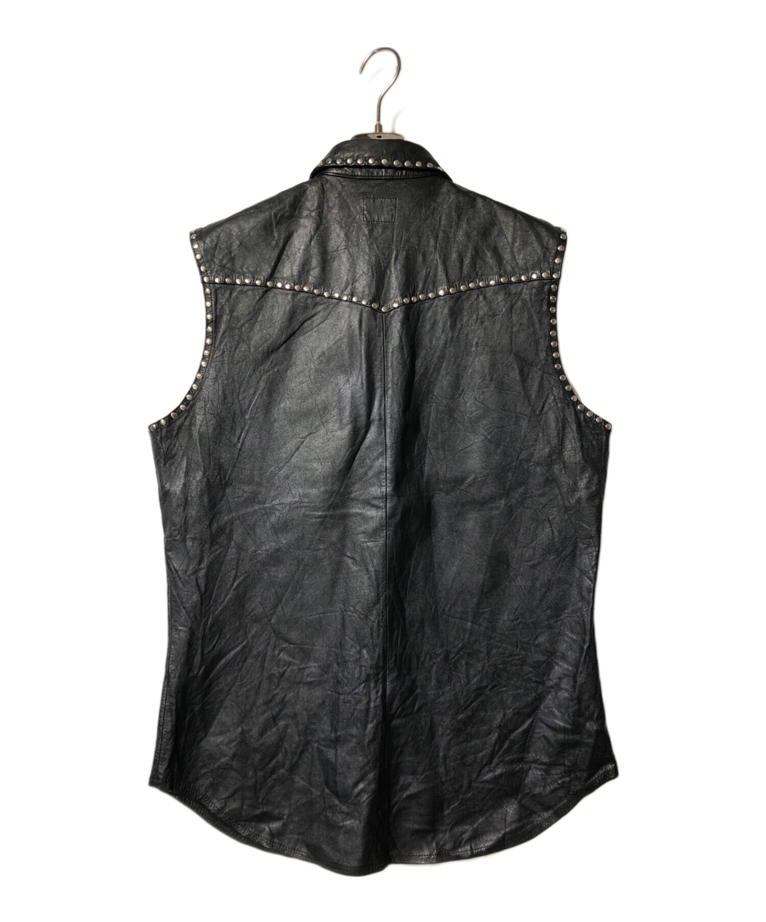 中古・古着通販】LEVI'S (リーバイス) スタッズ レザーベスト ブラック