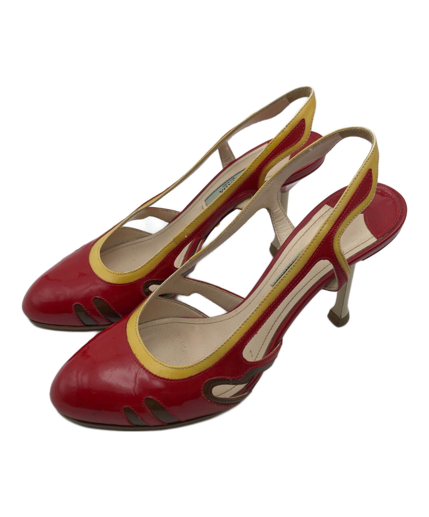 中古・古着通販】PRADA (プラダ) ミュールサンダル レッド サイズ:36 
