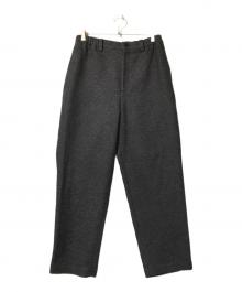 イッセイミヤケメン ワイドスラックス チャコールグレー ウール 綿 メンズ、パンツ、スラックス、ISSEY MIYAKE MEN(イッセイミヤケメン