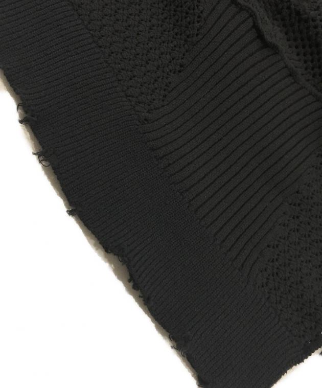 中古・古着通販】PERVERZE (パーバーズ) Patch Knit Top ブラック