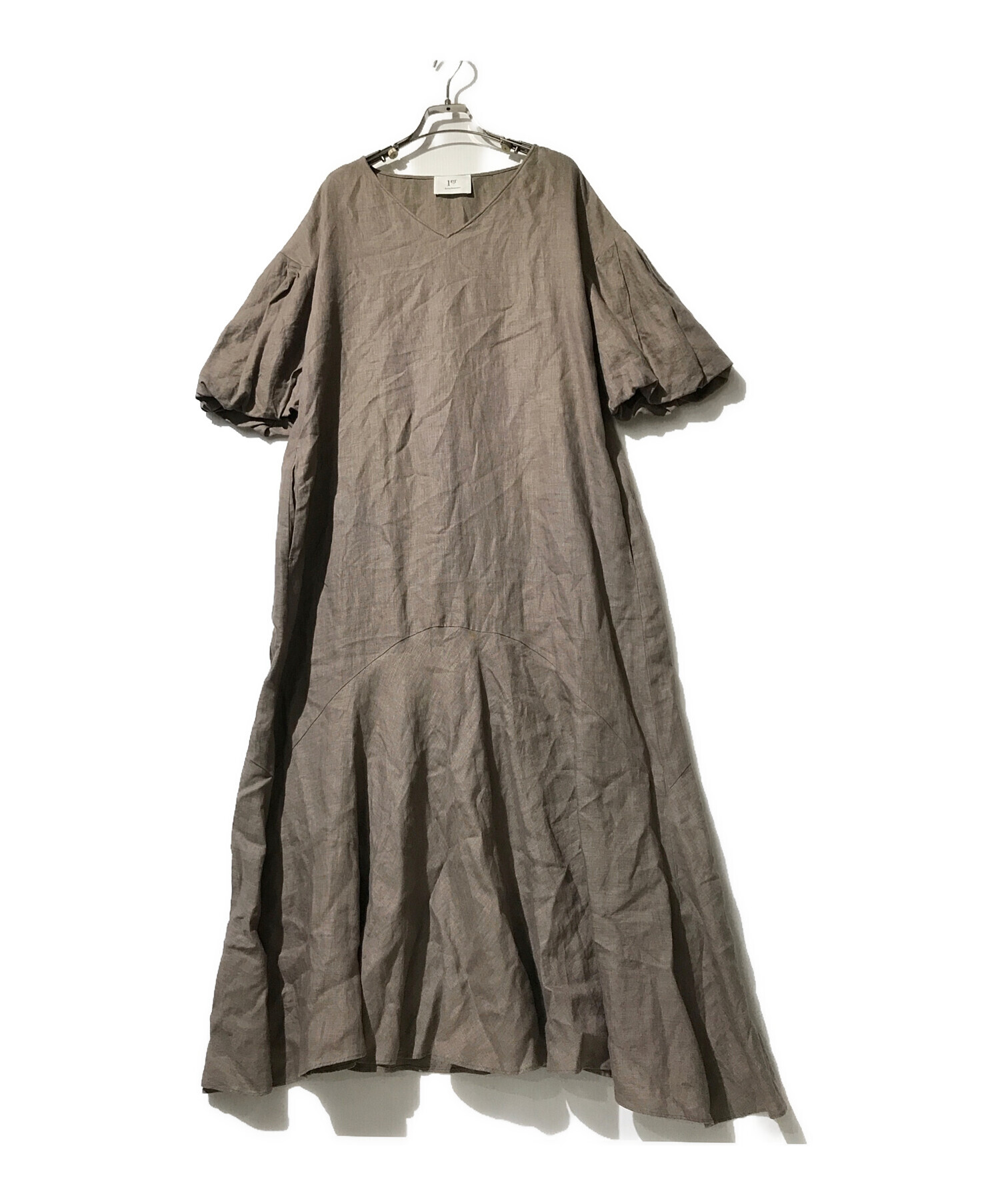 新品 プルミエアロンディスモン/ボリュームスリーブリネンドレスワンピ ネイビー 中古・古着通販】1er Arrondissement (プルミエ アロンディスモン