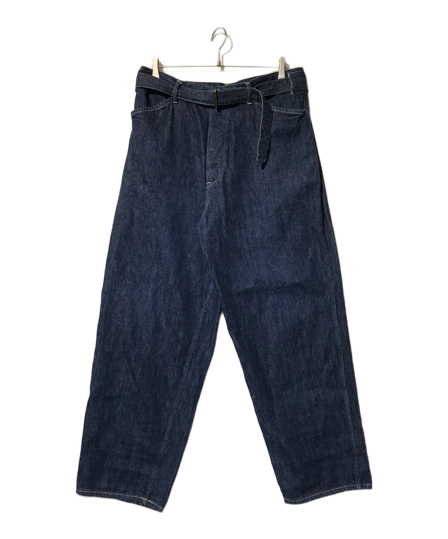 中古・古着通販】COMOLI (コモリ) ベルテッドデニムパンツ インディゴ 
