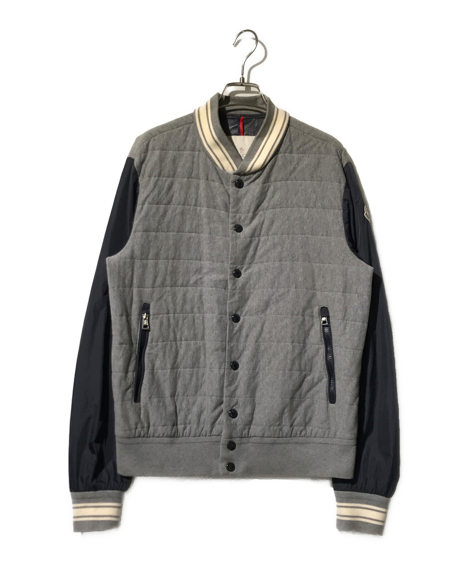 中古・古着通販】MONCLER (モンクレール) 切替ダウンジャケット グレー 