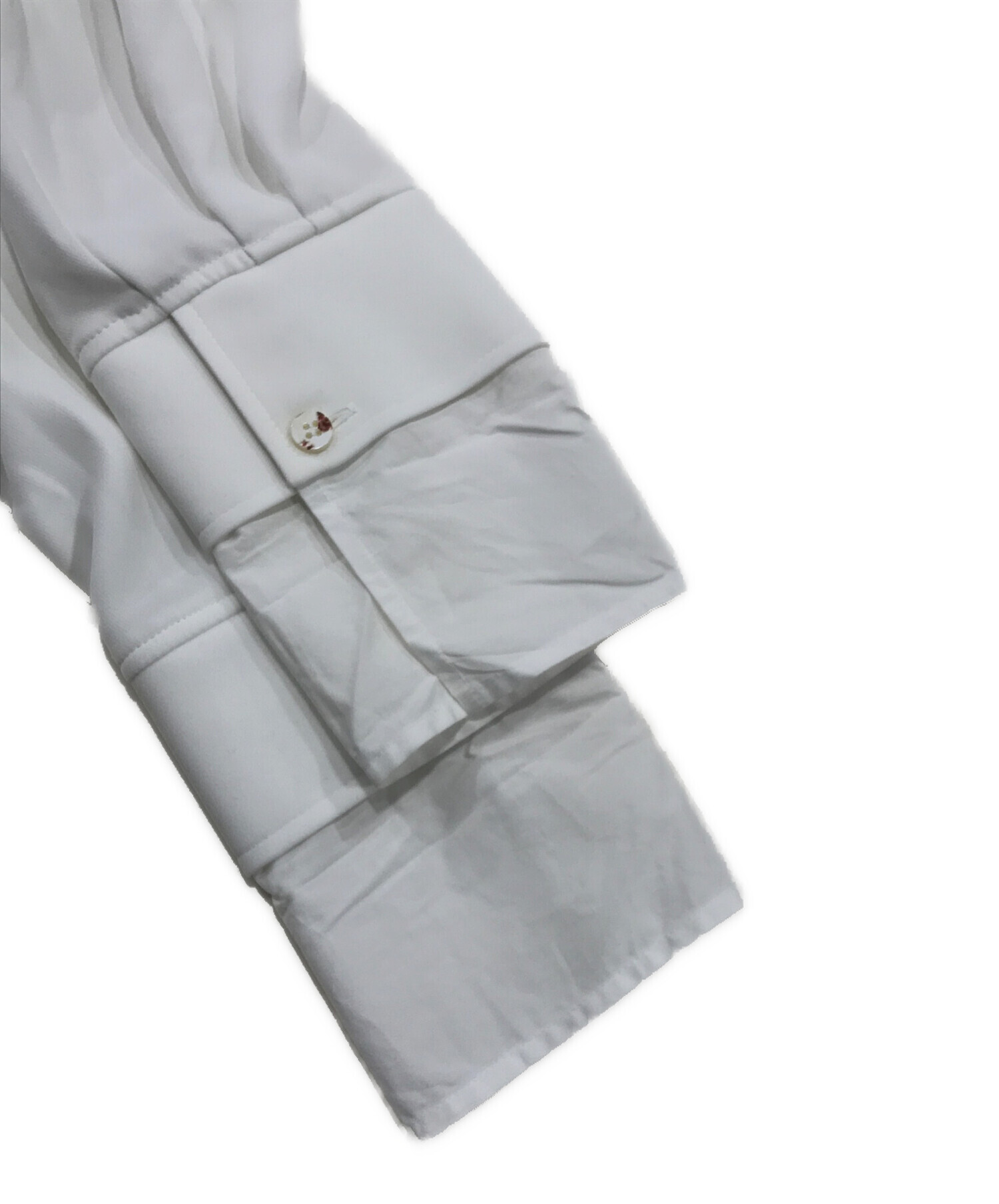 ★エンフォルド★レイヤードカフブラウス ホワイト 中古・古着通販】ENFOLD (エンフォルド) LAYERED-CUFF BLOUSE ホワイト