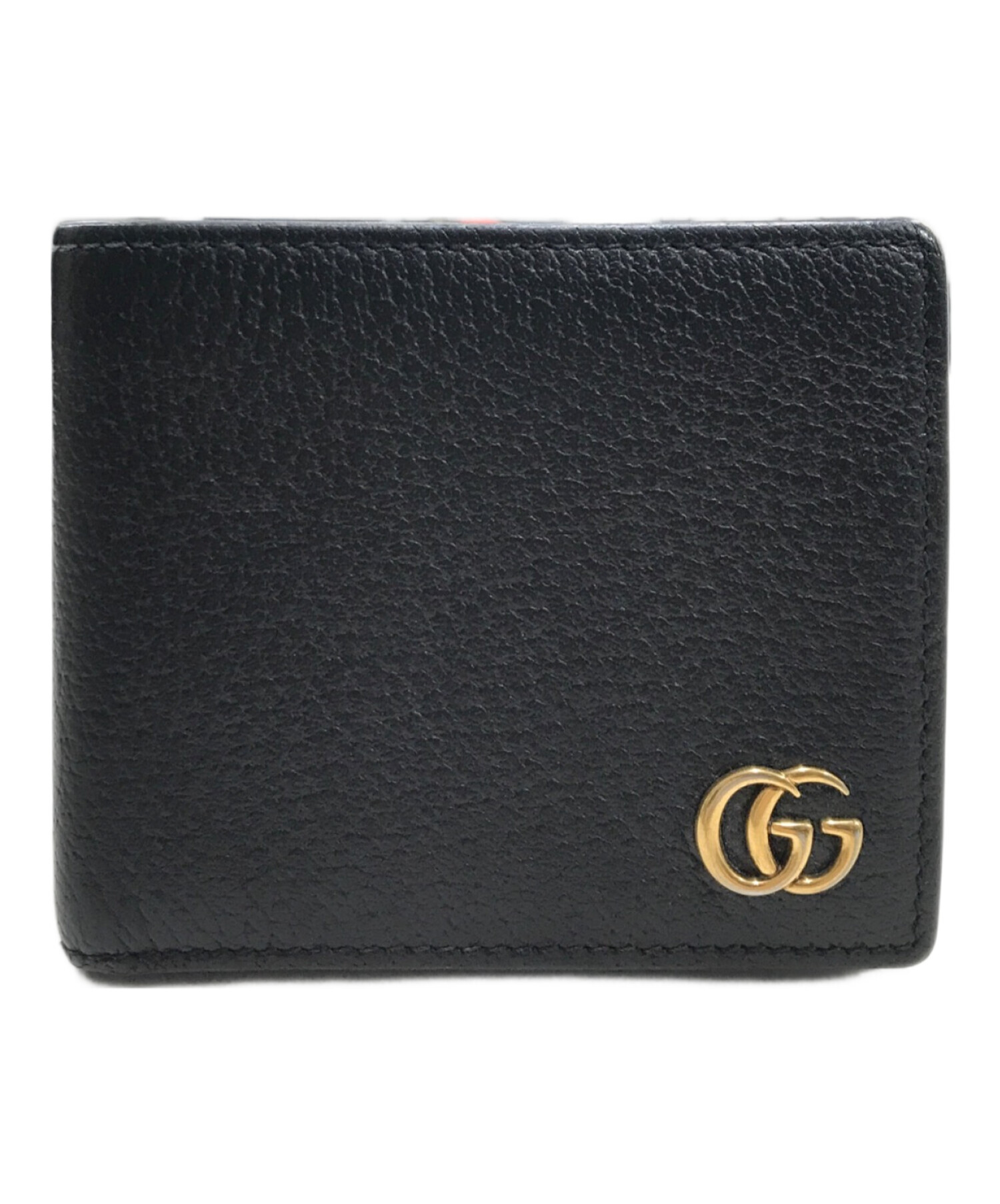 中古・古着通販】GUCCI (グッチ) GG マーモント 2つ折り財布 ブラック 