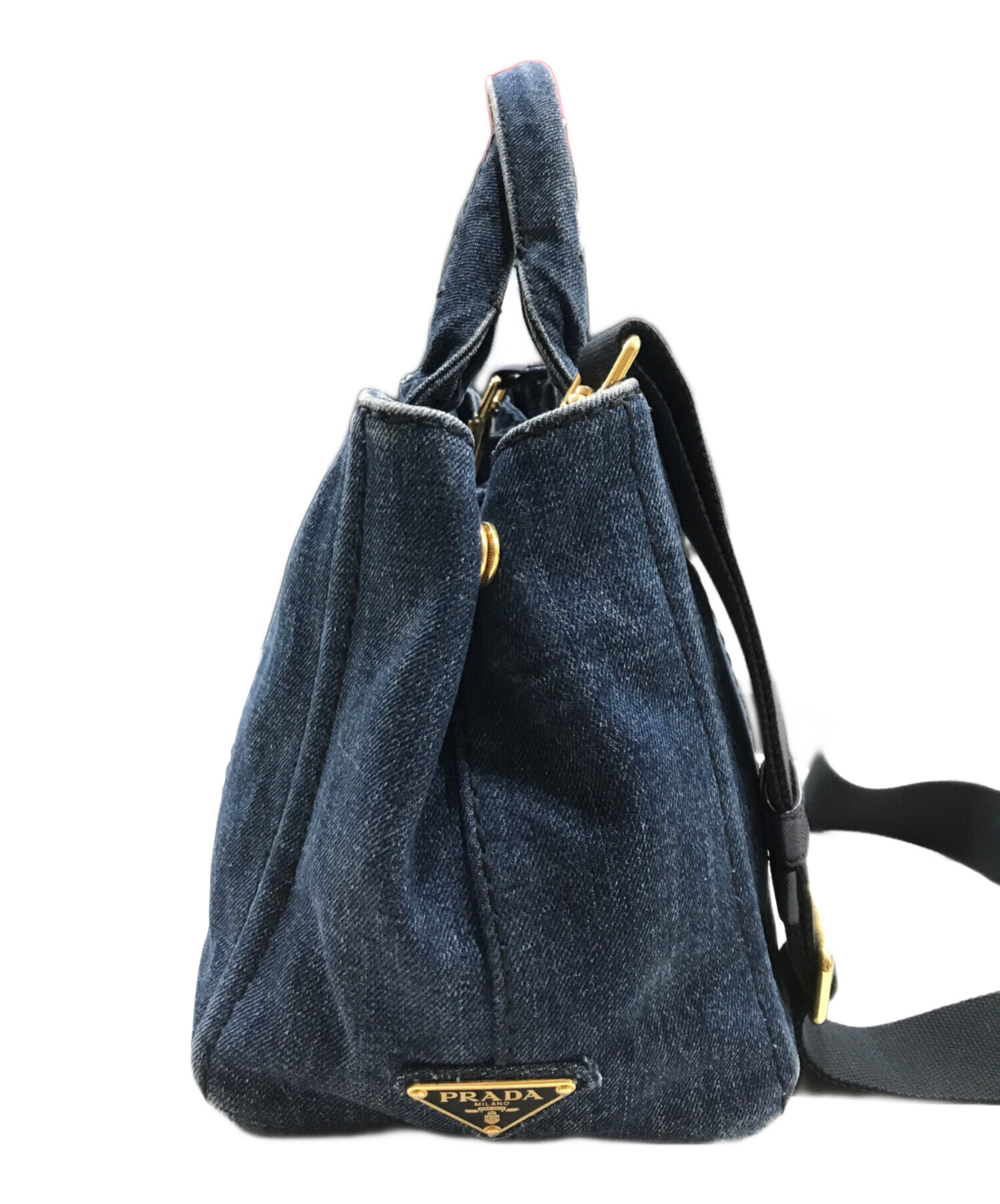 中古・古着通販】PRADA (プラダ) ミニカナパ/デニムキャンバストート 