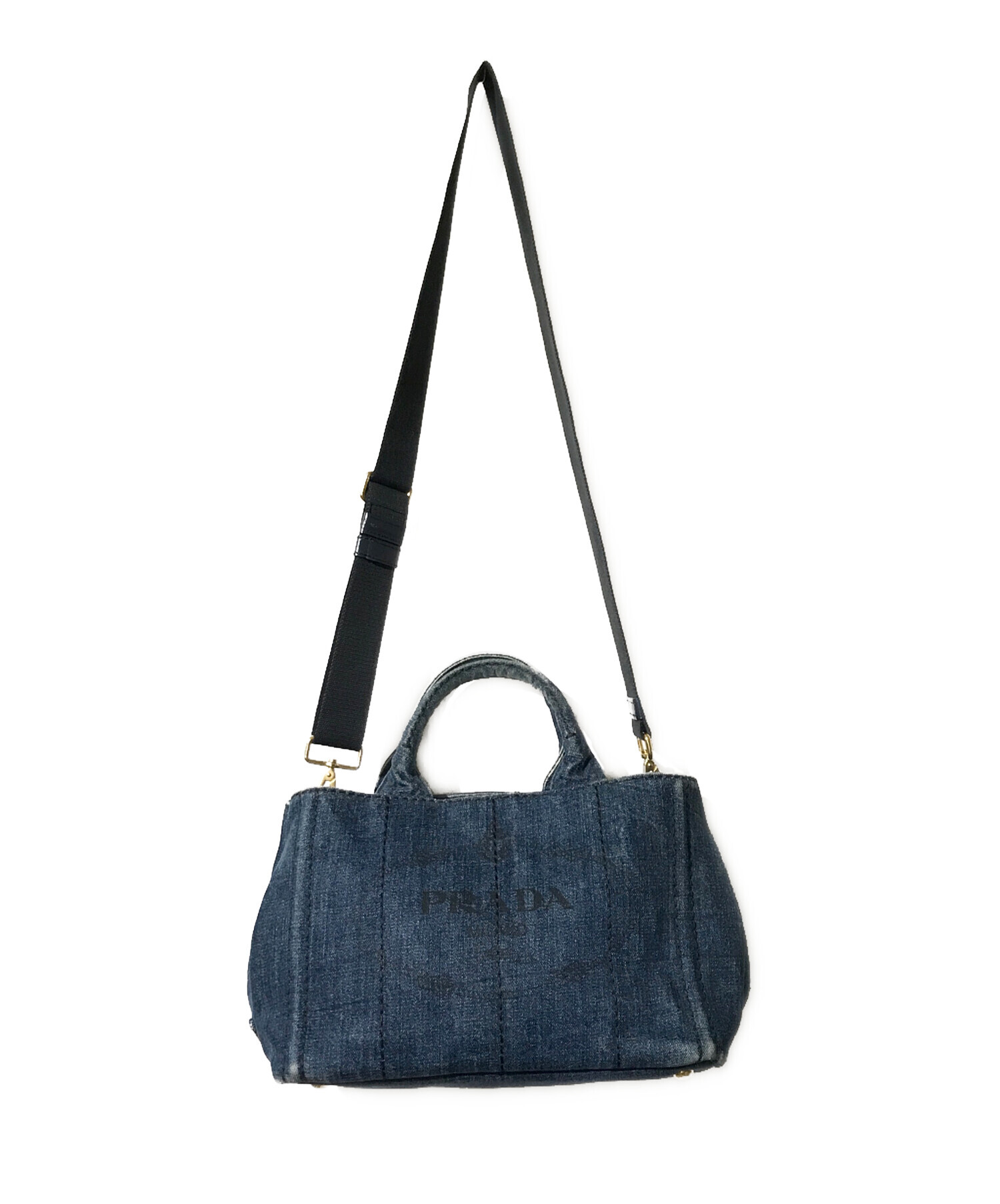 中古・古着通販】PRADA (プラダ) ミニカナパ/デニムキャンバストート 