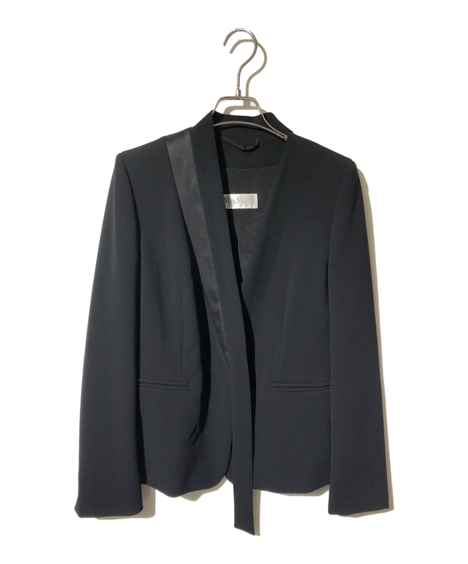 S MaxMara ブラック ノーカラージャケット S Max Mara エス マックス 
