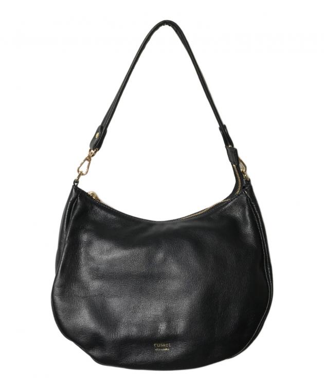 russet 黒 ハーフムーンショルダーバッグ