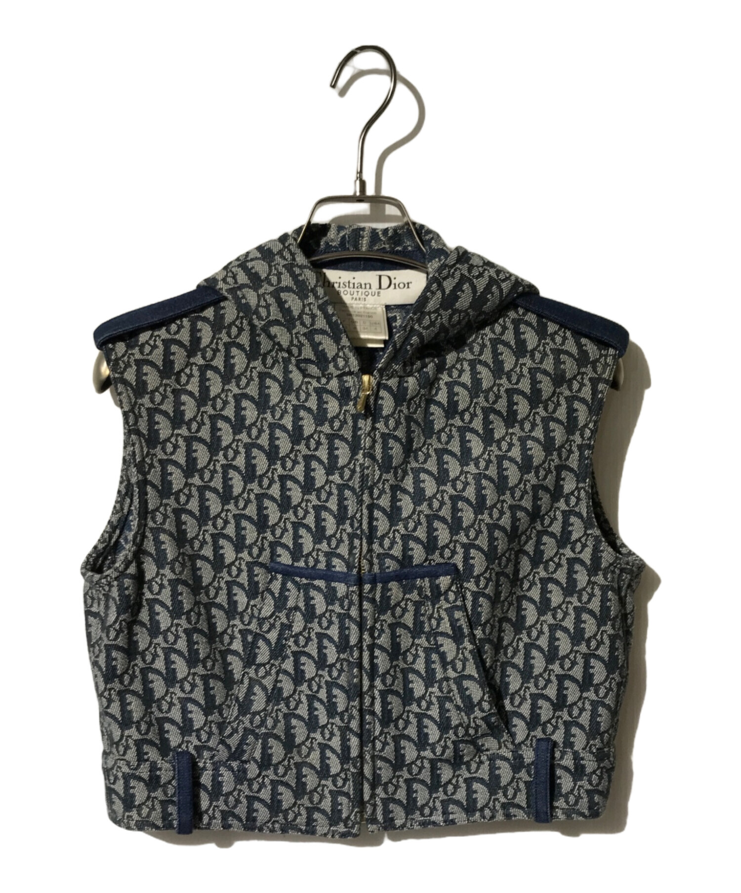 【Christian Dior】トロッター柄 コットン ノースリーブ M 美品 中古・古着通販】Christian Dior (クリスチャン ディオール