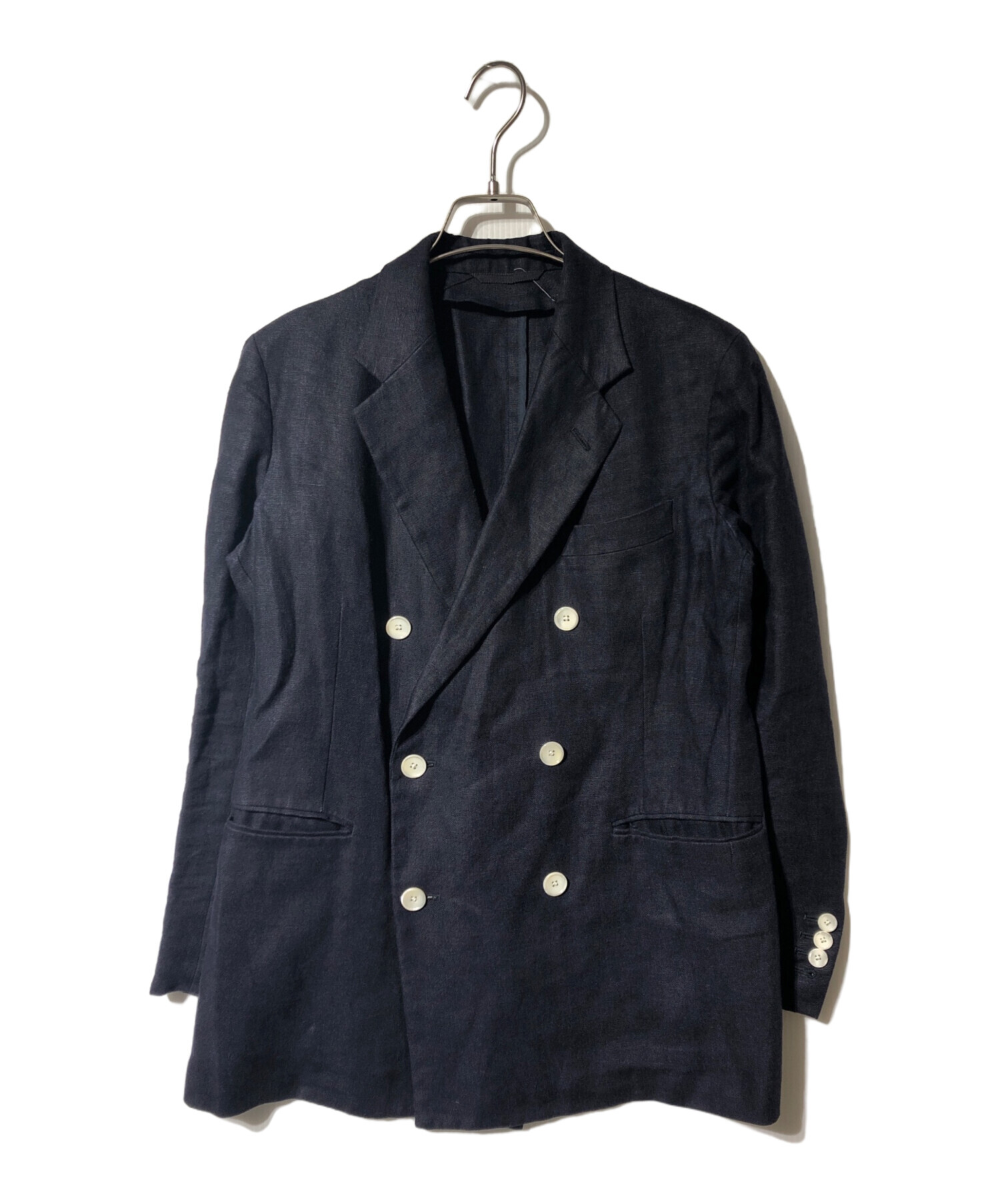 中古・古着通販】YLEVE (イレーヴ) リネンダブルジャケット ネイビー