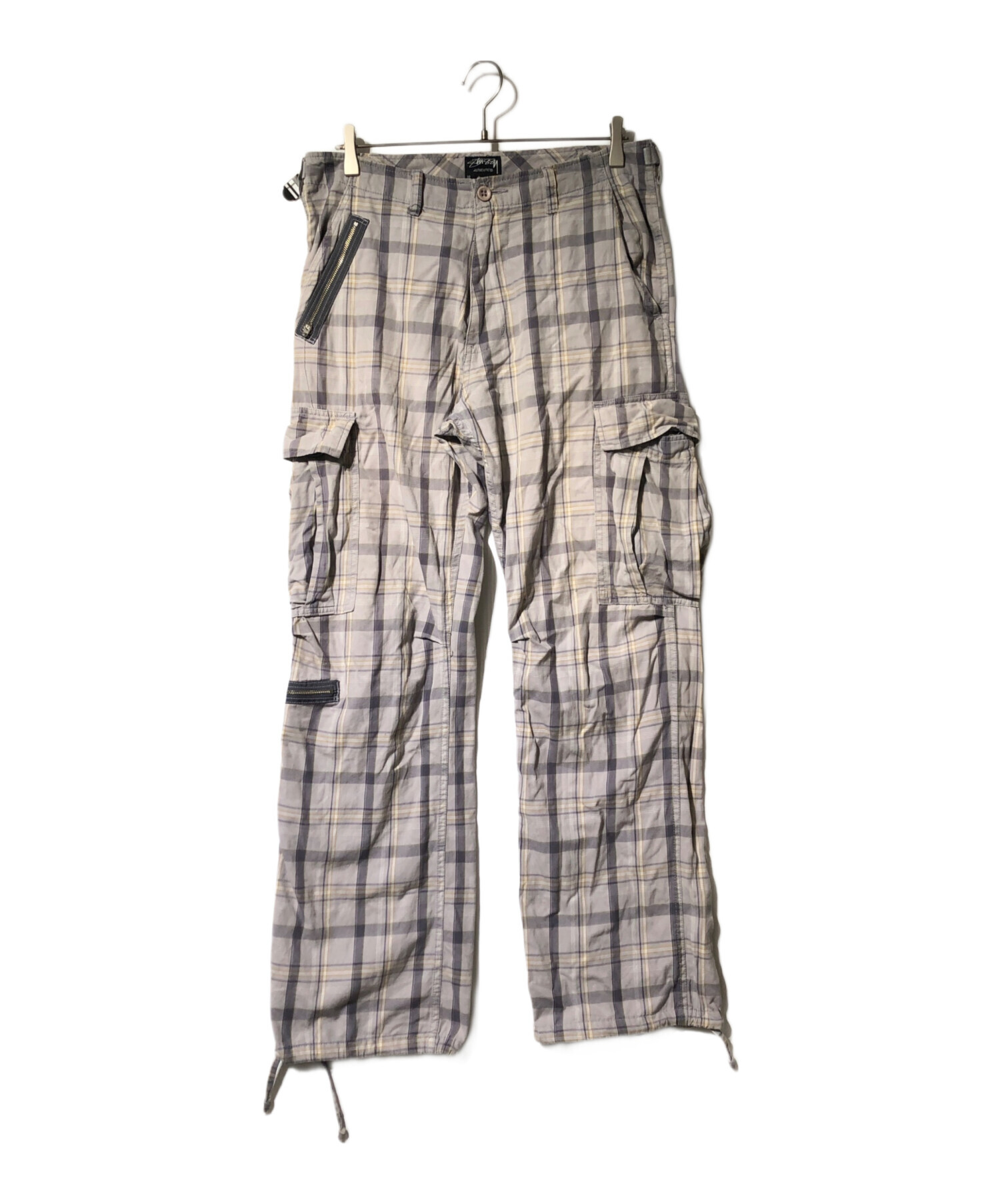中古・古着通販】stussy (ステューシー) チェックカーゴパンツ 