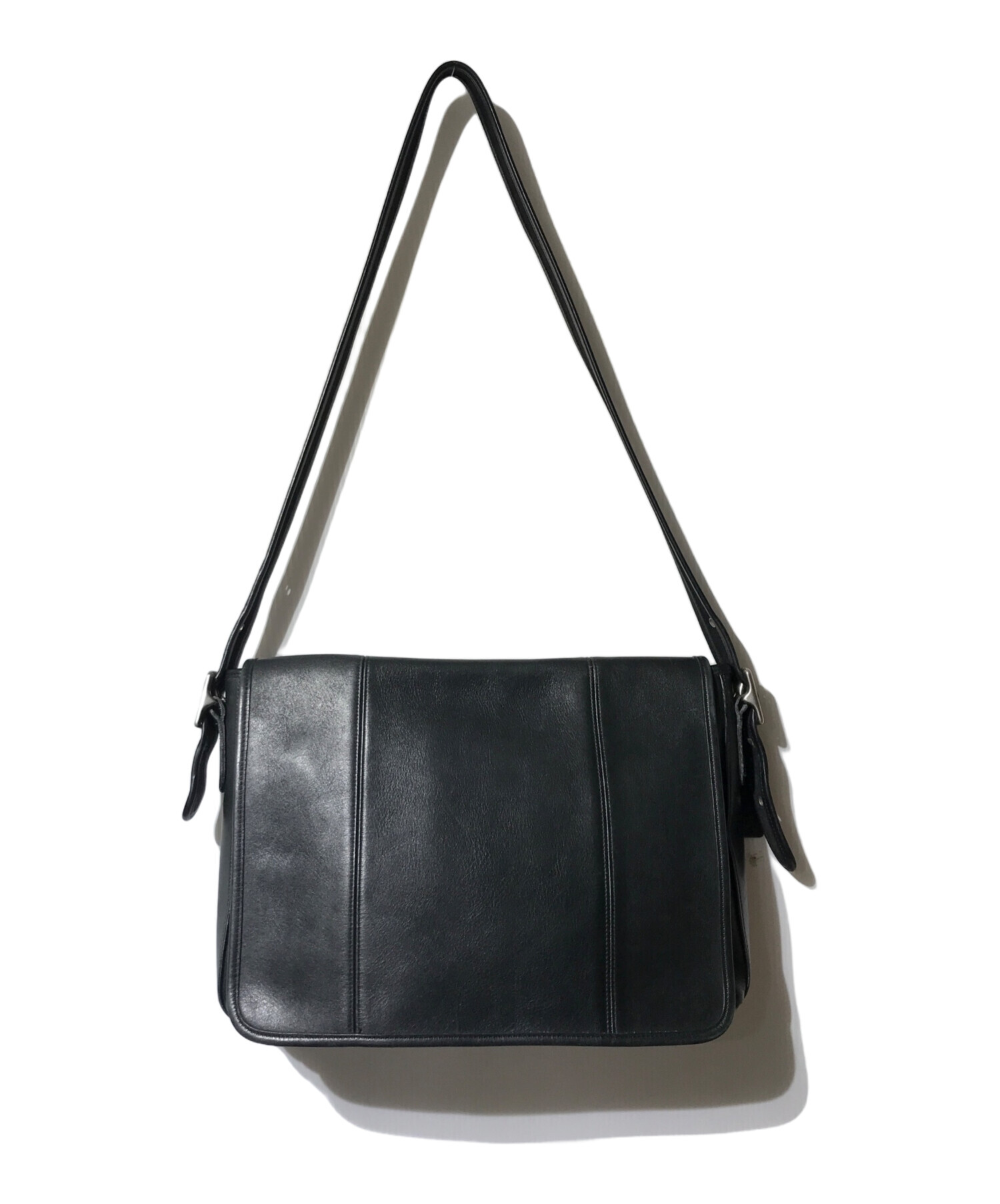 中古・古着通販】COACH (コーチ) ビジネスレザーショルダーバッグ 