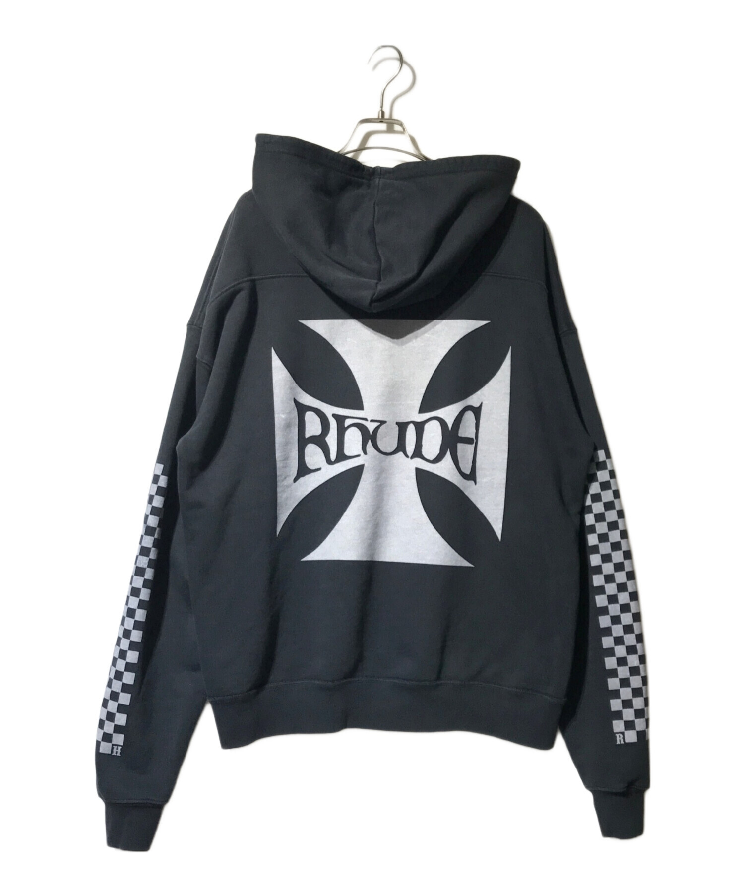 中古・古着通販】RHUDE (ルード) CLASSIC CHECKER HOODIE ブラック 