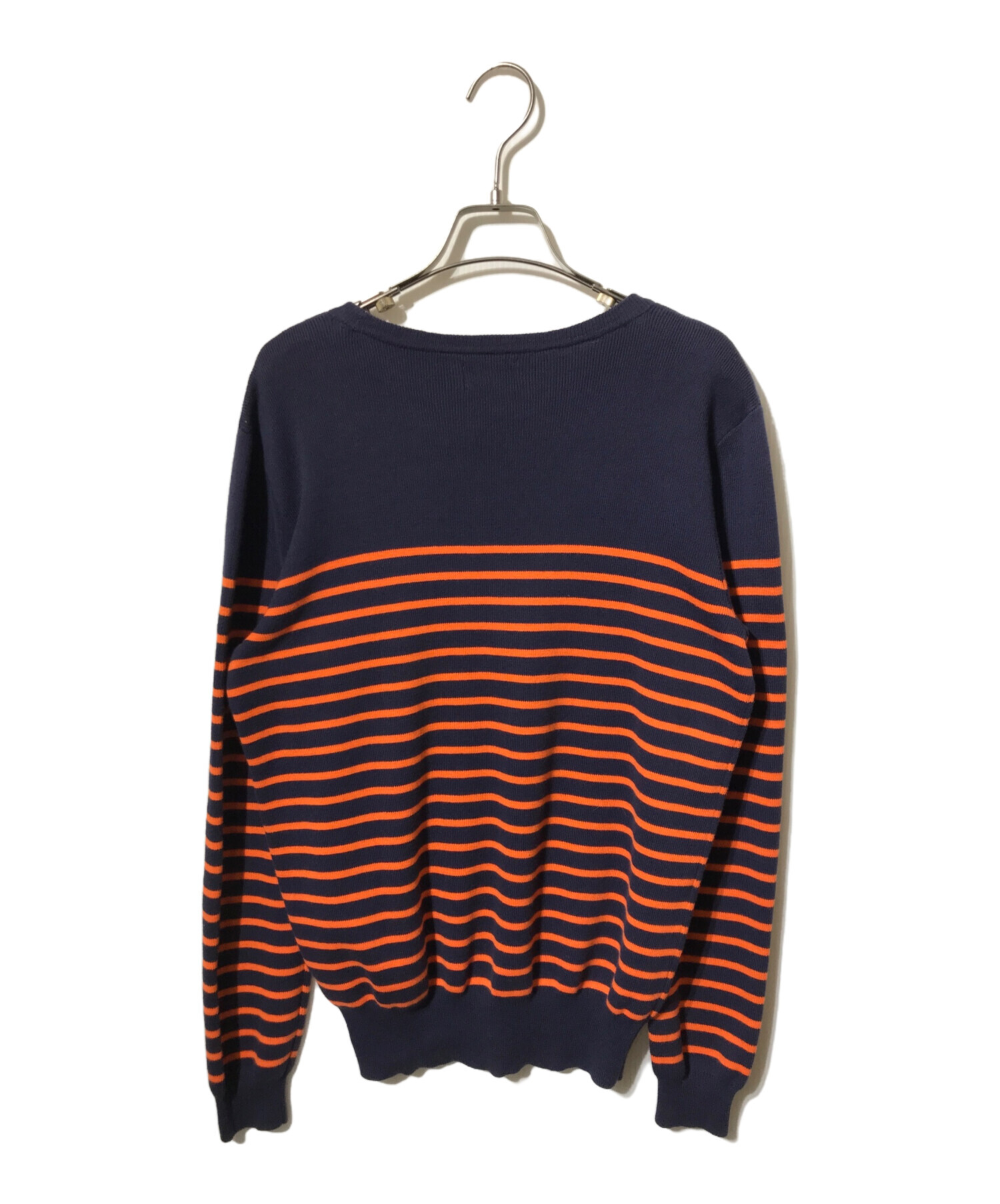 ラルフローレン ボーダーニット Polo Ralph Lauren Crew-Neck Border Cotton Knit 紺生成り L ポロ
