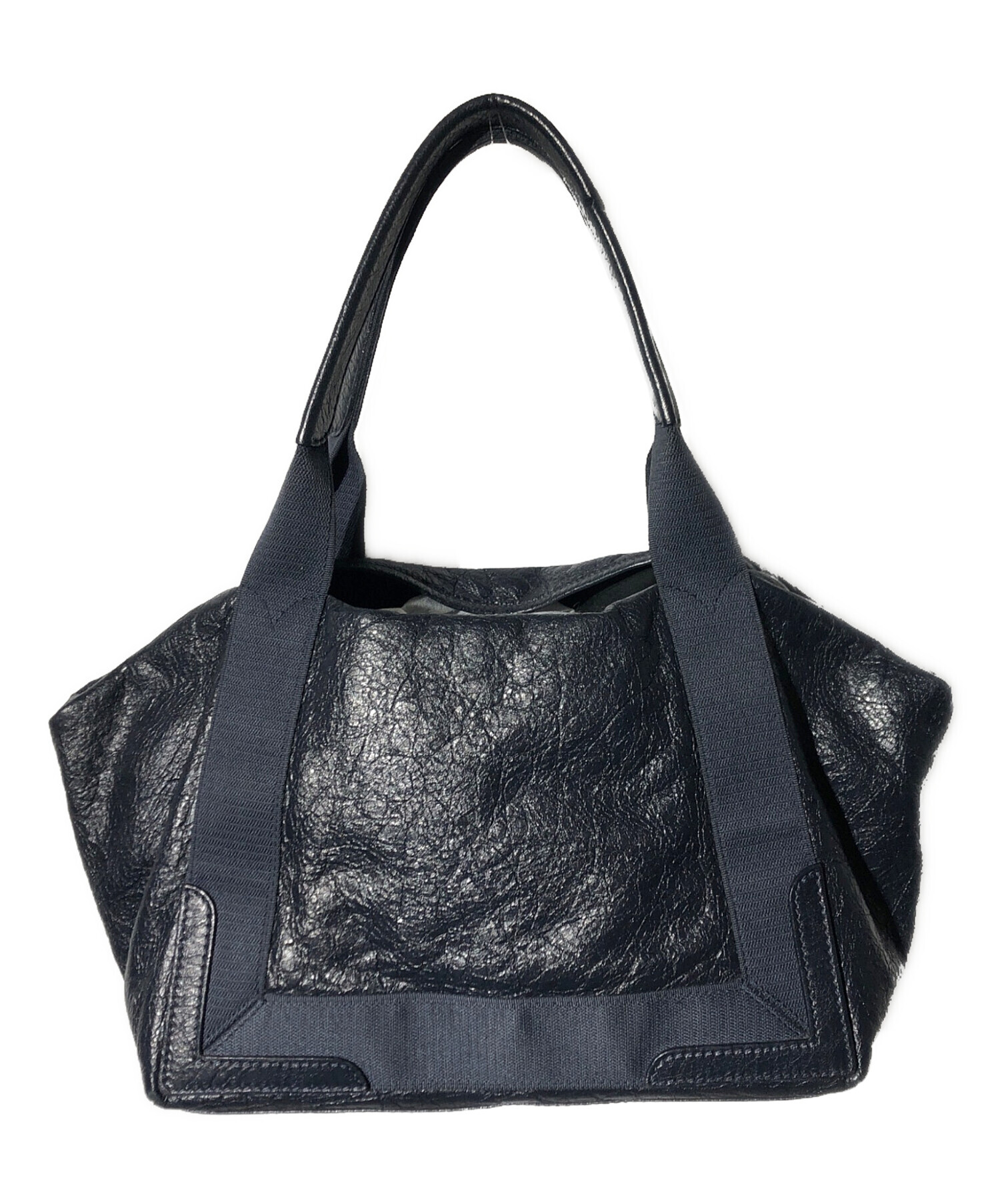 Balenciaga ネイビー レザートートバッグ バレンシアガトートバッグネイビー レザー