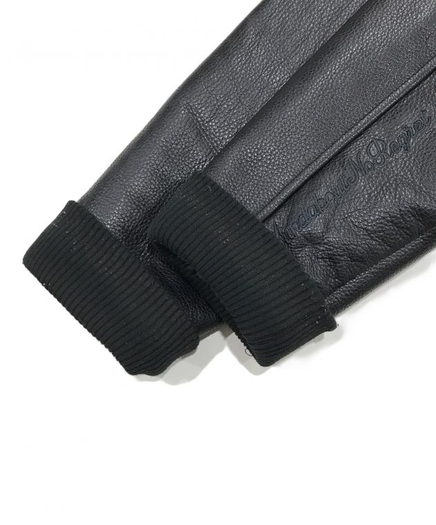 中古・古着通販】LEFLAH (レフラー) レザー切替スタジャン ブラック