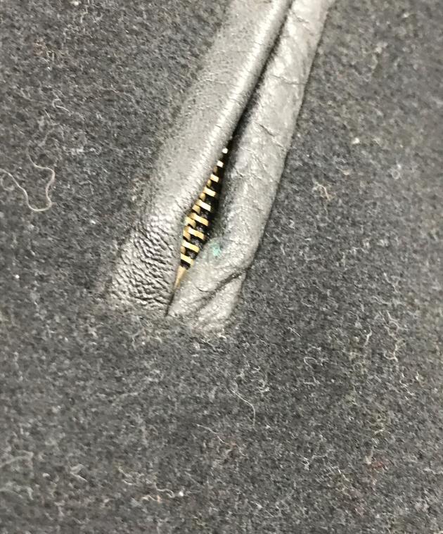 中古・古着通販】LEFLAH (レフラー) レザー切替スタジャン ブラック