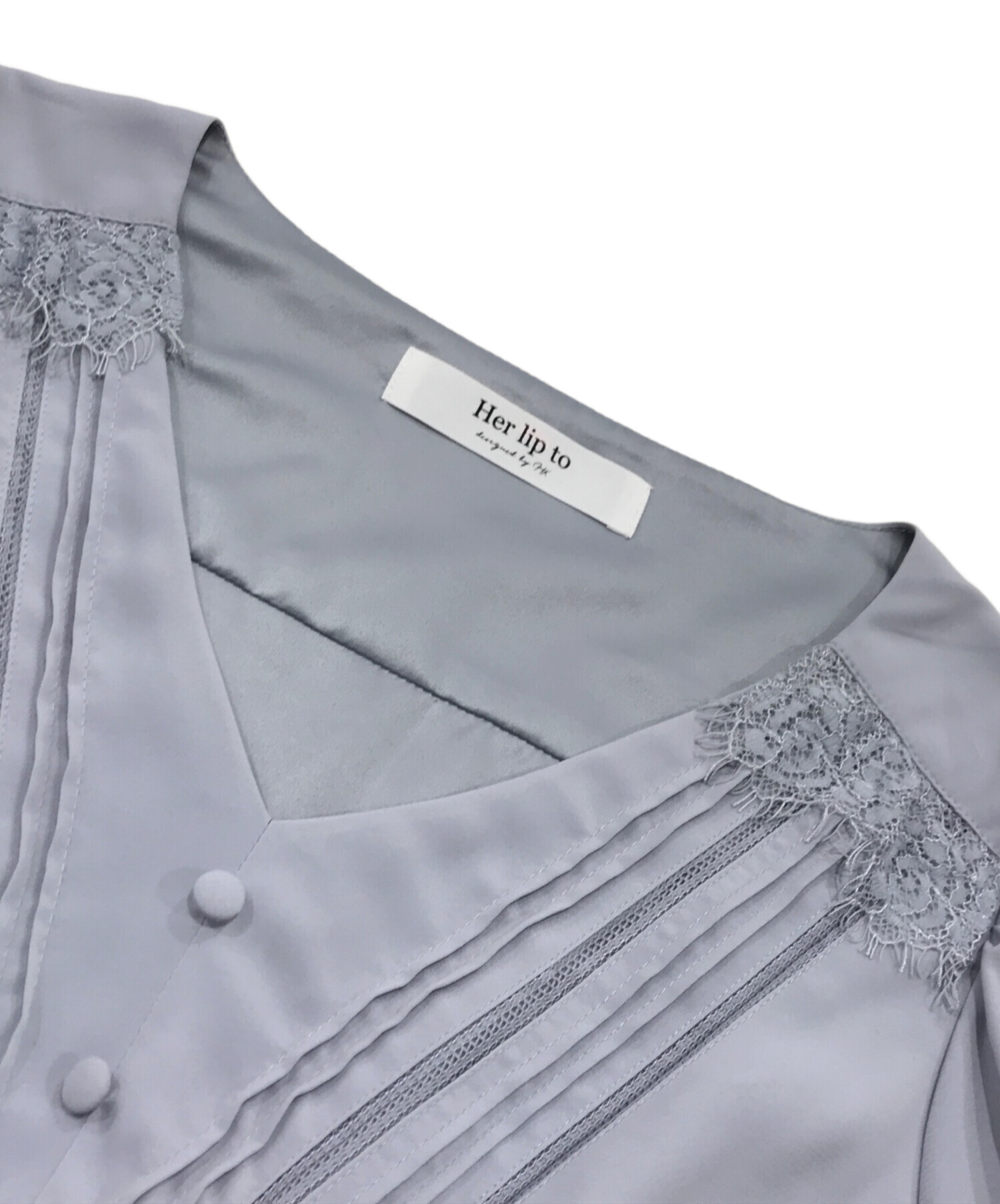 中古・古着通販】HER LIP TO (ハーリップトゥ) Lace Sleeve Crepe Long