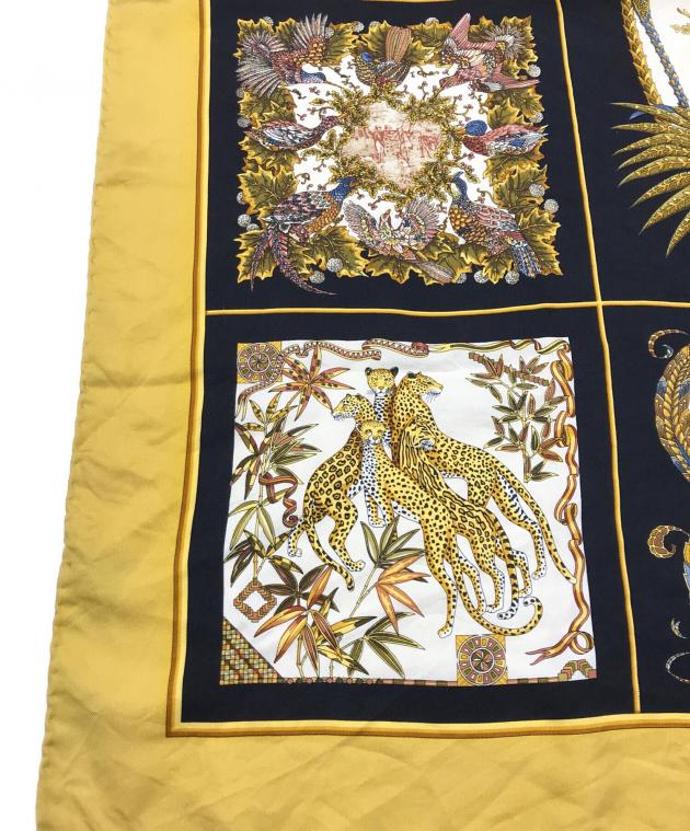 美品★サルヴァトーレ フェラガモ★大判ショール★スカーフ★ベージュ／ゴールド★レディース★ファッション小物★ サルヴァトーレ フェラガモ スカーフ 大判 - メルカリ