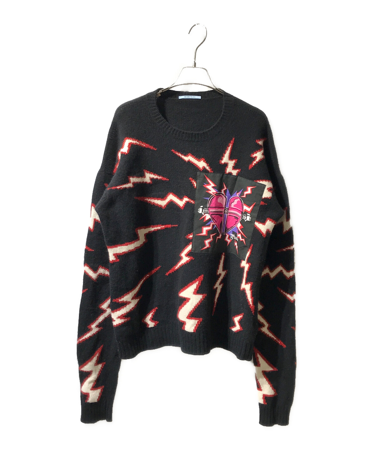 中古・古着通販】PRADA (プラダ) ライニングニット セーター ブラック 