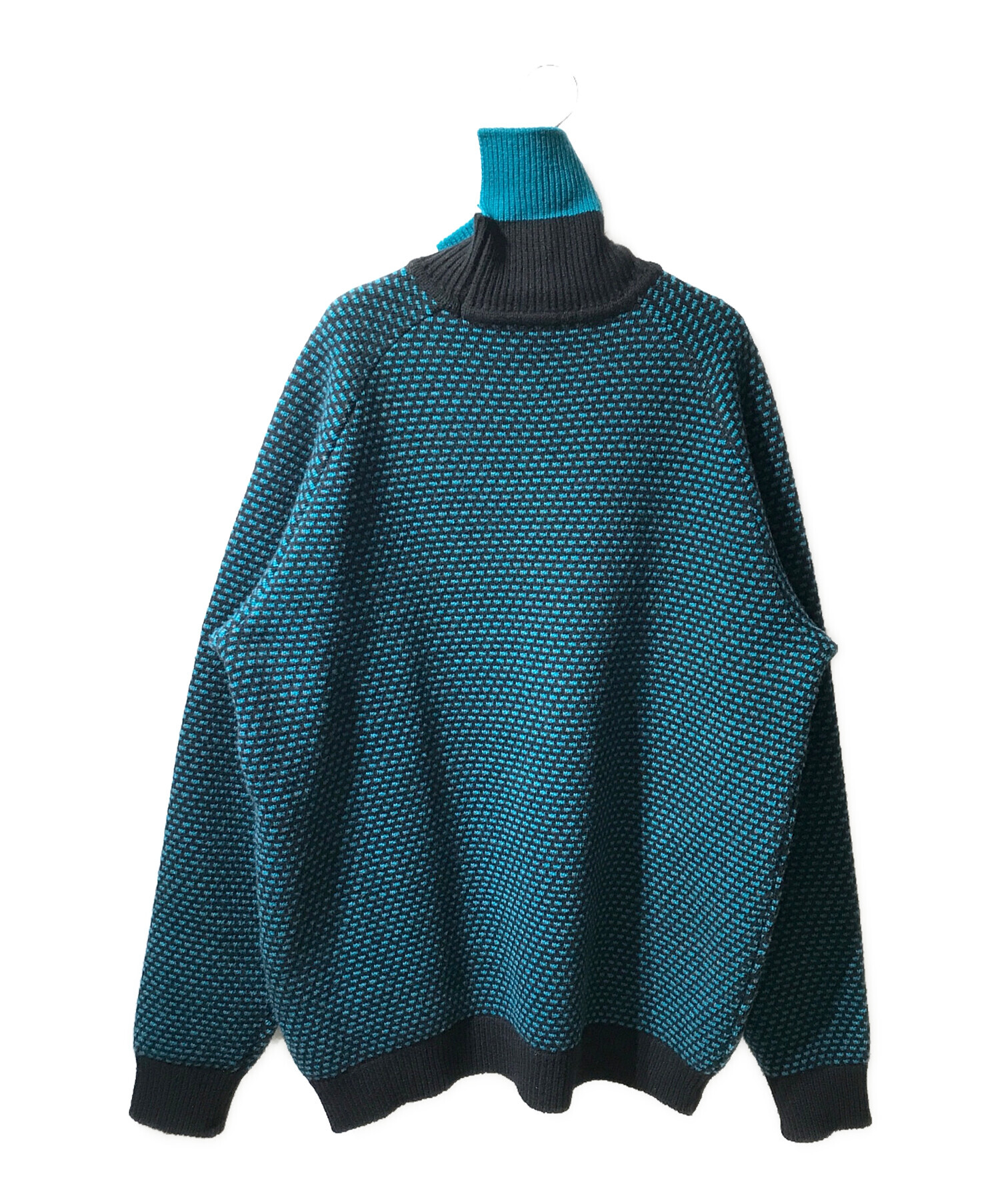 中古・古着通販】KOLOR (カラー) ハイネックニット ブラック×ブルー