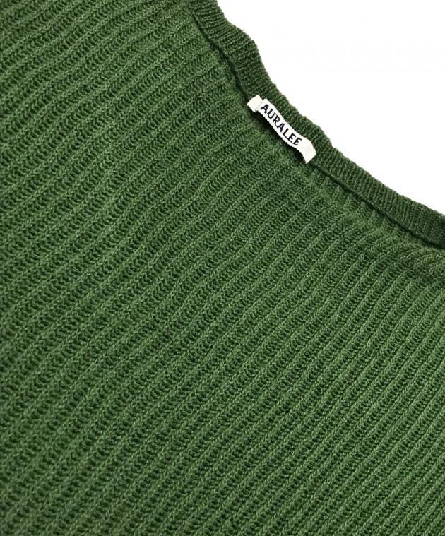 中古・古着通販】AURALEE (オーラリー) RIB KNIT BOAT NECK グリーン