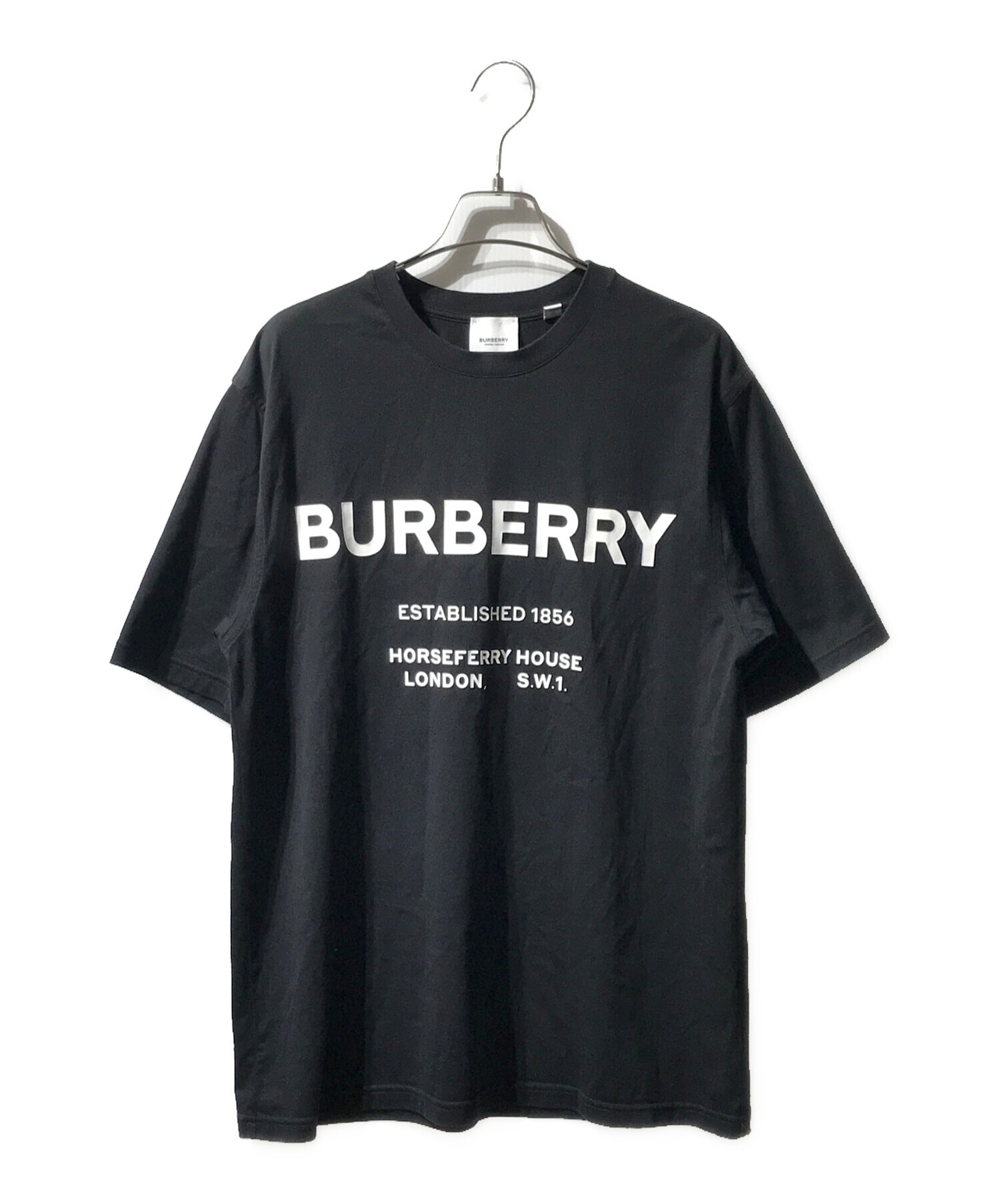 中古・古着通販】BURBERRY (バーバリー) ロゴコットンTシャツ ブラック