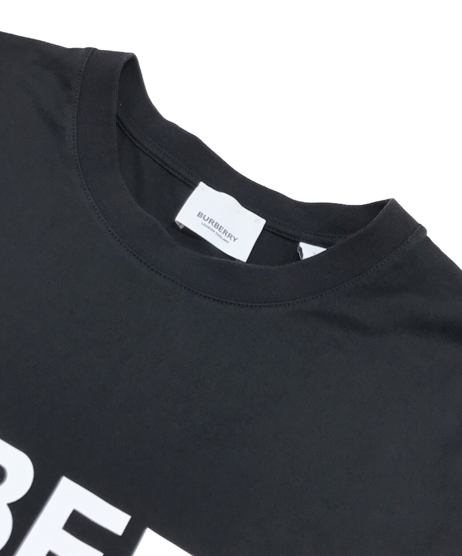 中古・古着通販】BURBERRY (バーバリー) ロゴコットンTシャツ ブラック