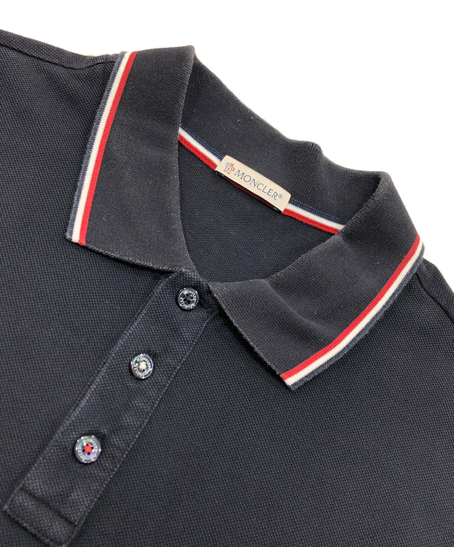 中古・古着通販】MONCLER (モンクレール) ポロシャツ ネイビー サイズ 