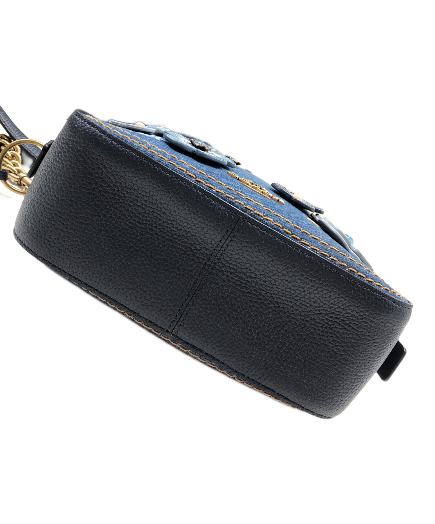 中古・古着通販】COACH (コーチ) デニム レザー フラワーショルダー