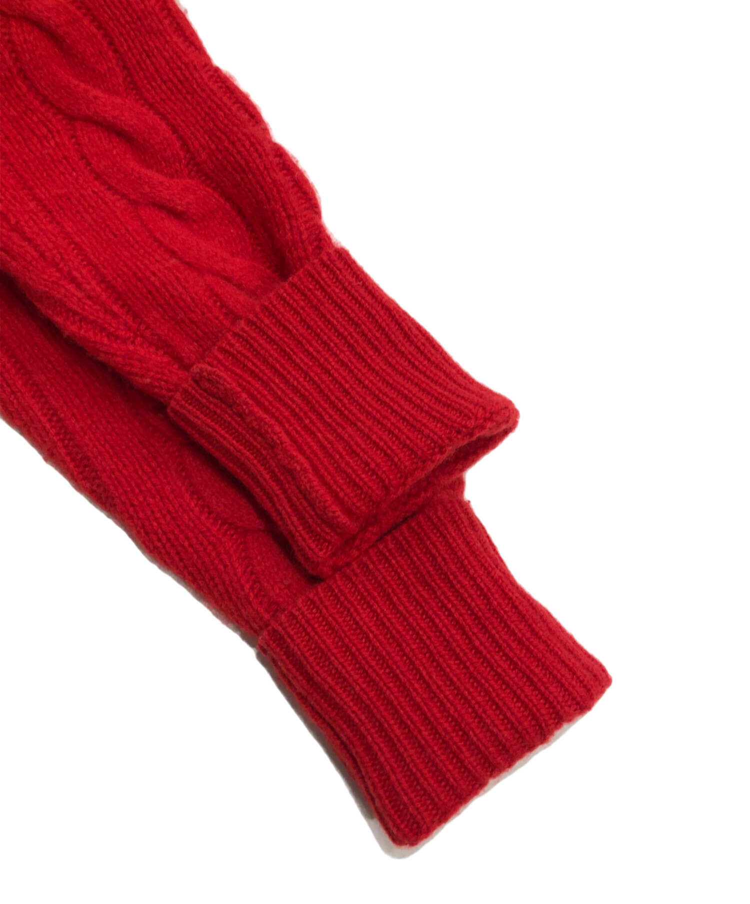 ポロラルフローレン カシミア カーディガン M 新品 タグ付き レッド ウール POLO RALPH LAUREN（ポロ ラルフ ローレン）の「ケーブルニット