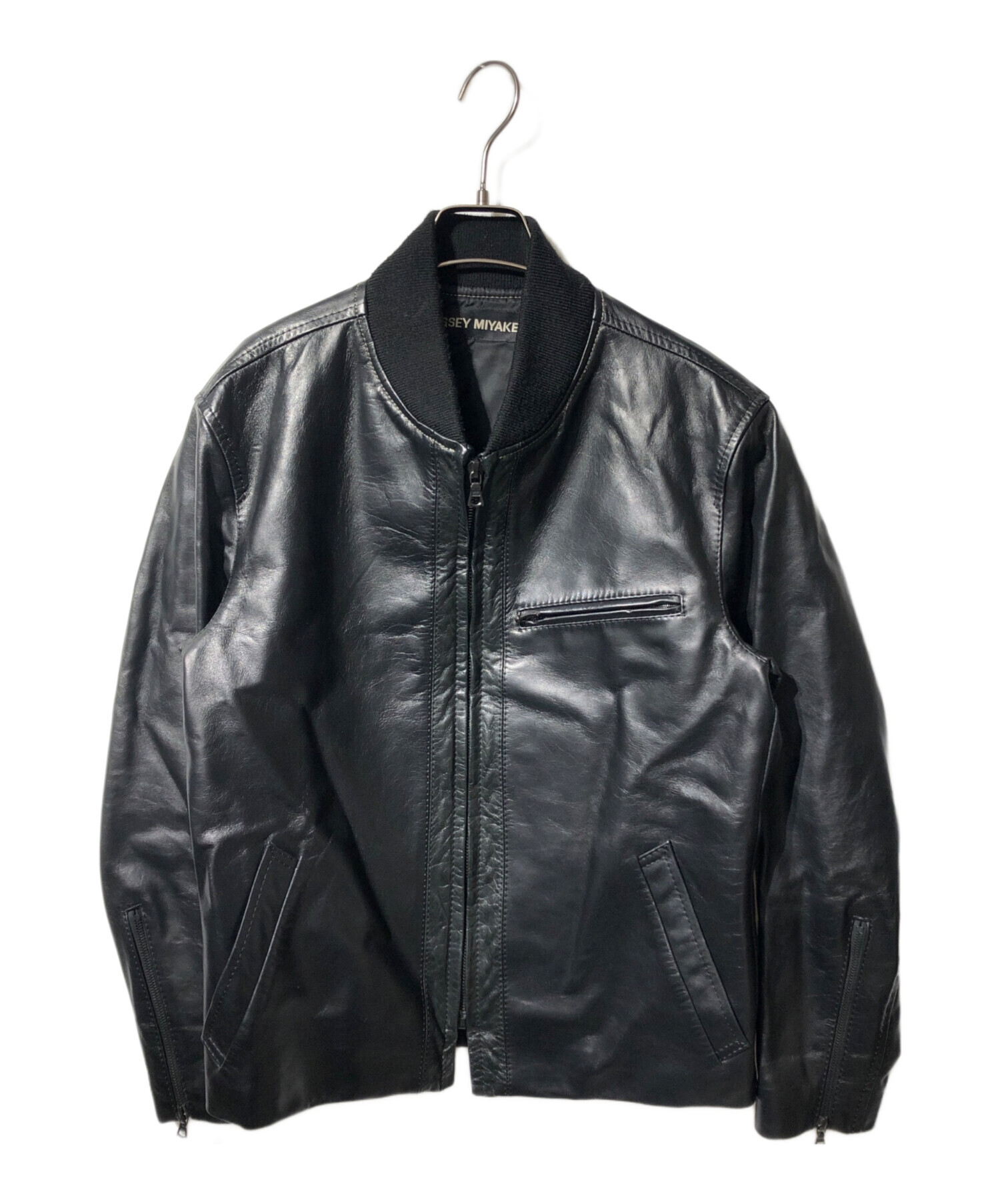 中古・古着通販】ISSEY MIYAKE (イッセイミヤケ) カウレザーブルゾン 