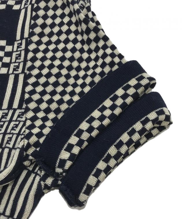 フェンディ ズッカ柄 半袖ニット カットソー レディース 36 【中古】 中古・古着通販】FENDI (フェンディ) ズッカ柄 カットソー ブラック
