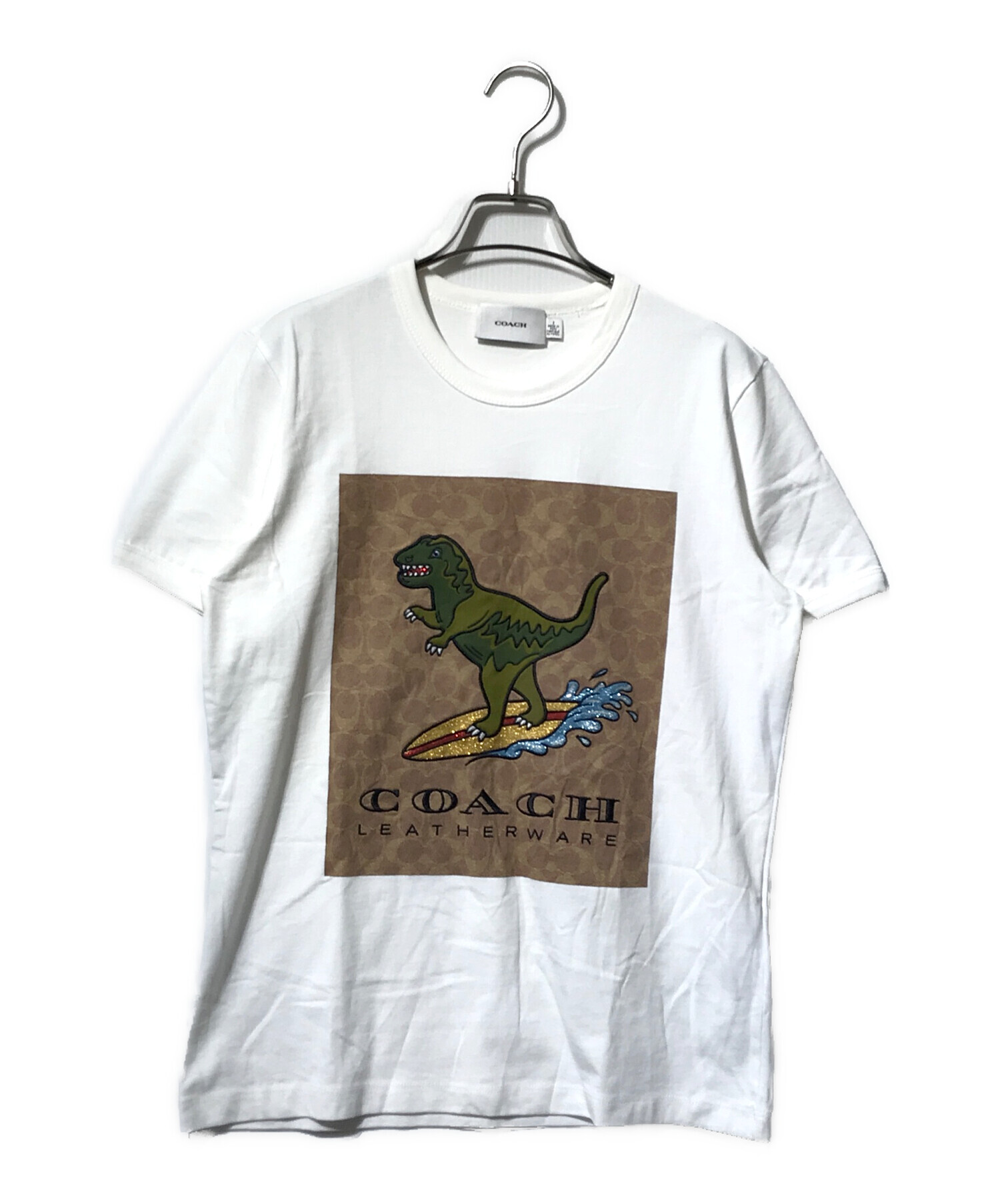 中古・古着通販】COACH (コーチ) スクエアプリントTシャツ ホワイト 