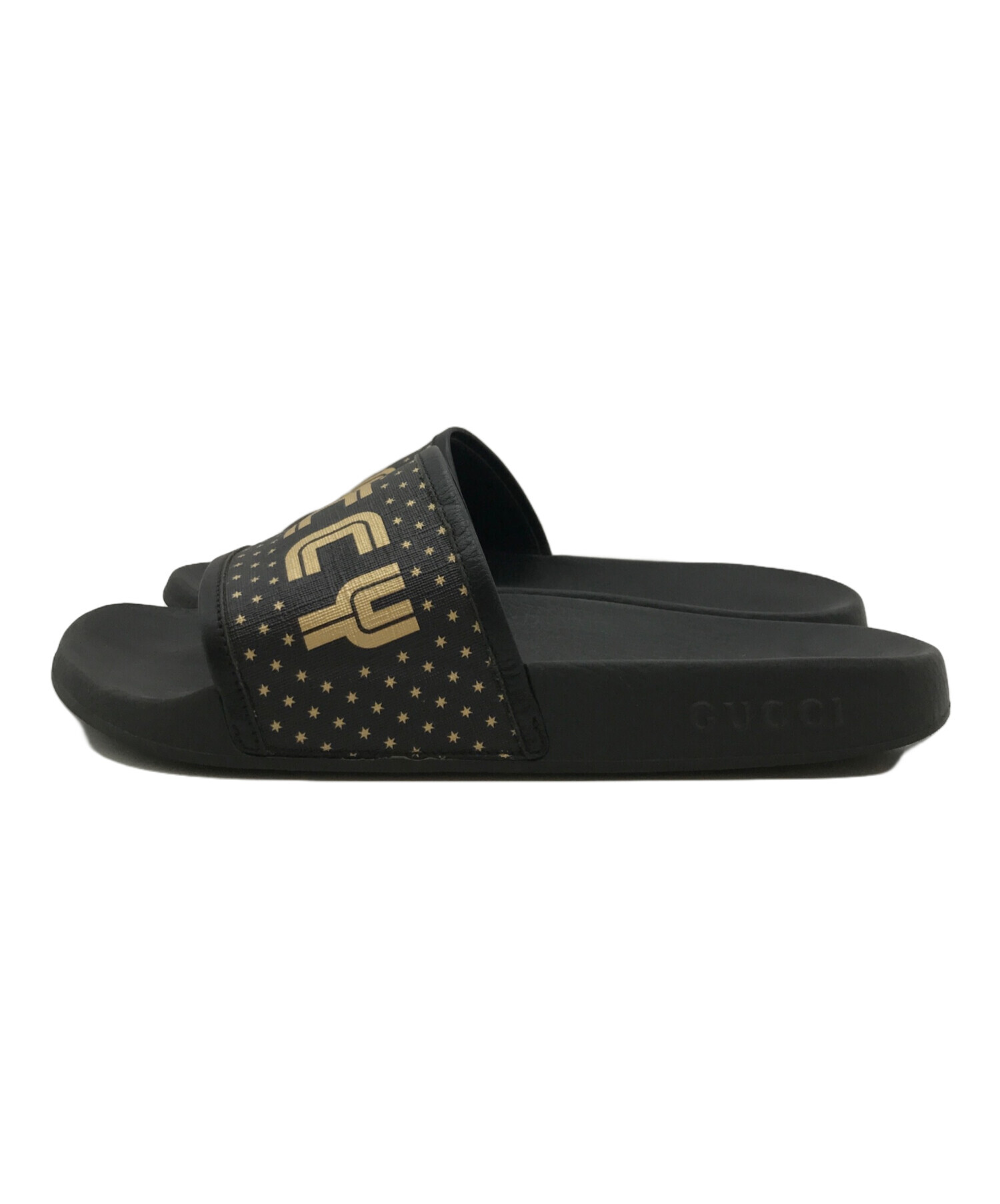 【極美品】GUCCI(グッチ)スライドサンダル 644754 ブラック GUCCI（グッチ） サンダル メンズ シューズ インターロッキングG