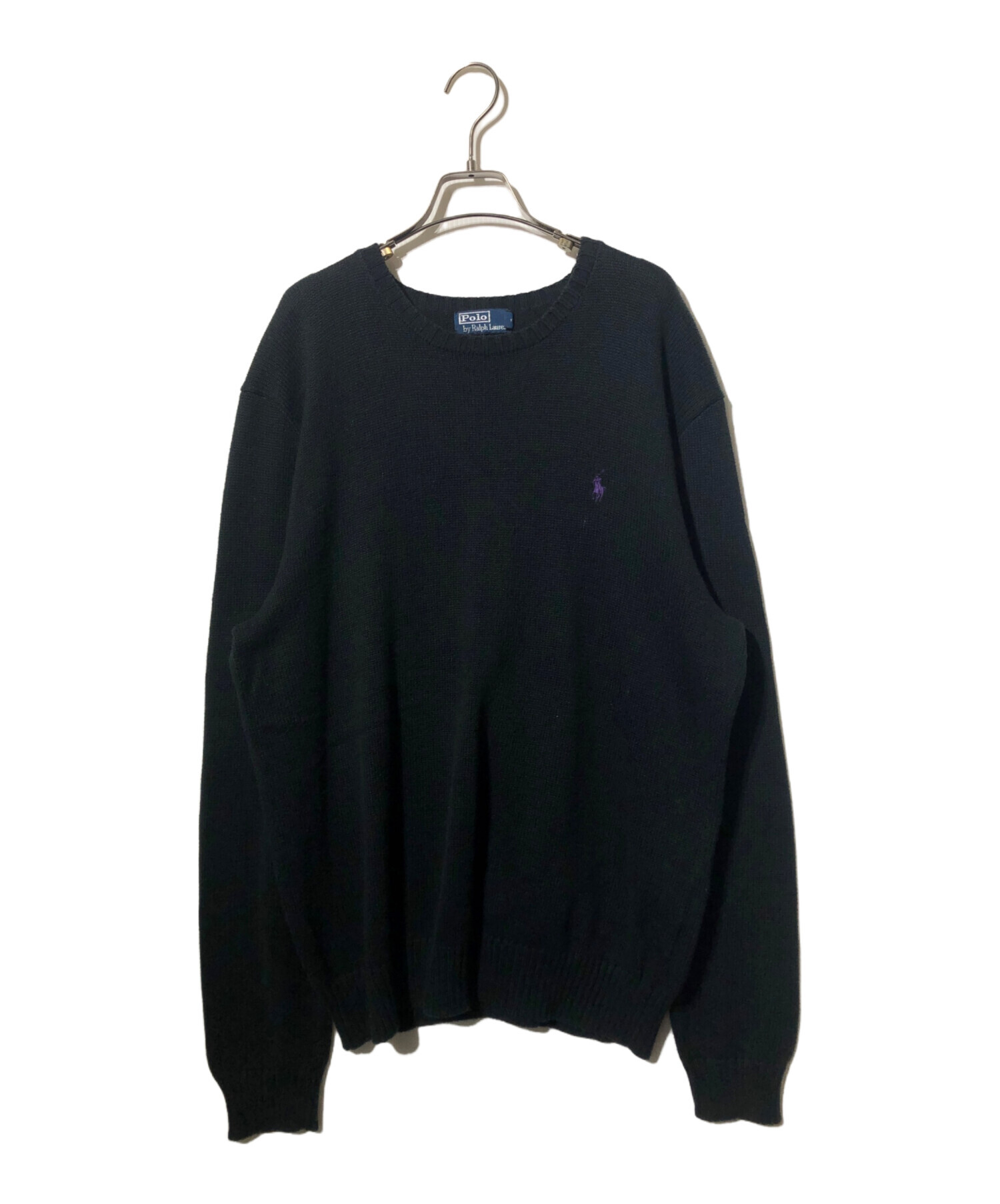 Polo Ralph Lauren ラルフローレン 古着 RLニット 黒 中古・古着通販】POLO RALPH LAUREN (ポロ・ラルフローレン) クルー