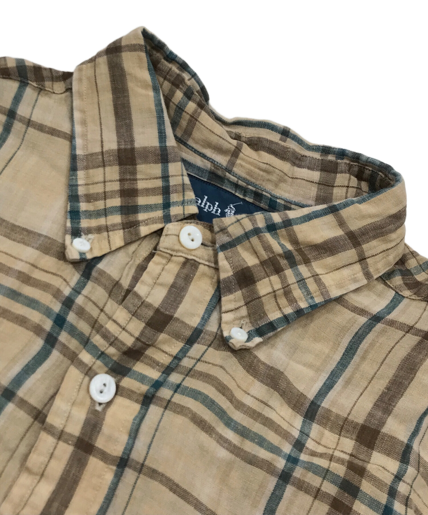 中古・古着通販】RALPH LAUREN (ラルフローレン) リネンチェックシャツ
