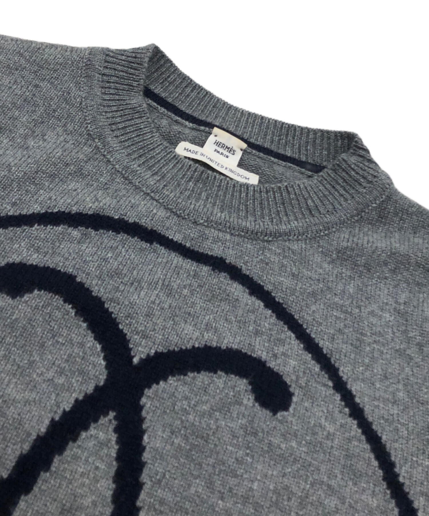 中古・古着通販】HERMES (エルメス) カシミヤHリフトニット グレー