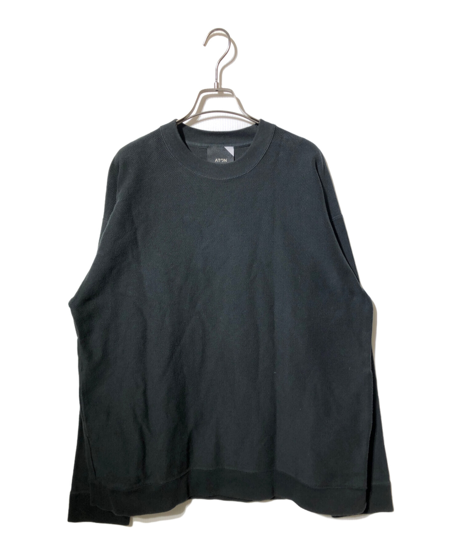 中古・古着通販】ATON (エイトン) 鹿の子スウェット ブラック サイズ:6 