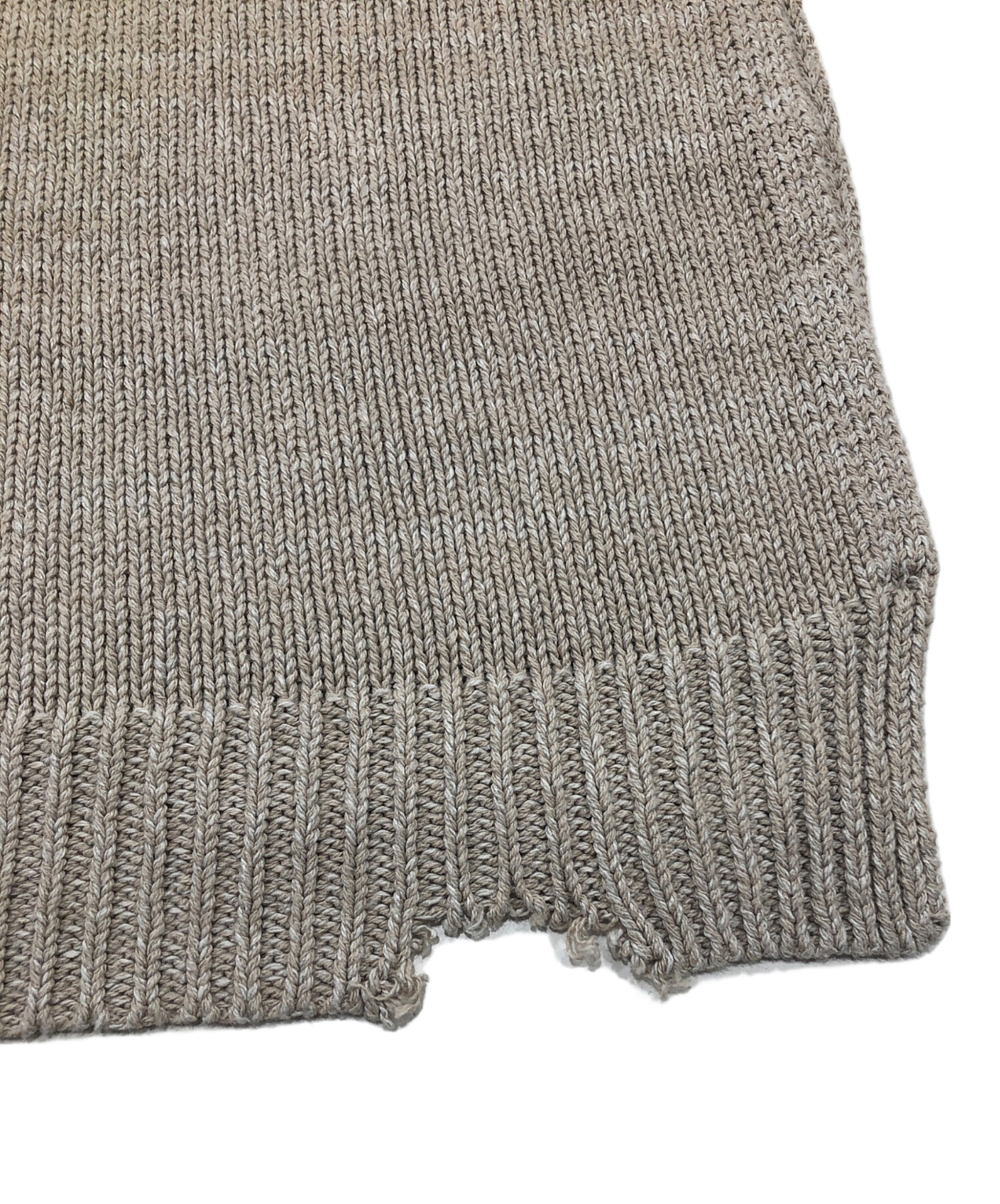 Maison Margiela ダメージ加工 ニットベスト ベージュ エムエムシックス メゾンマルジェラ MM6 Maison Margiela 22AW