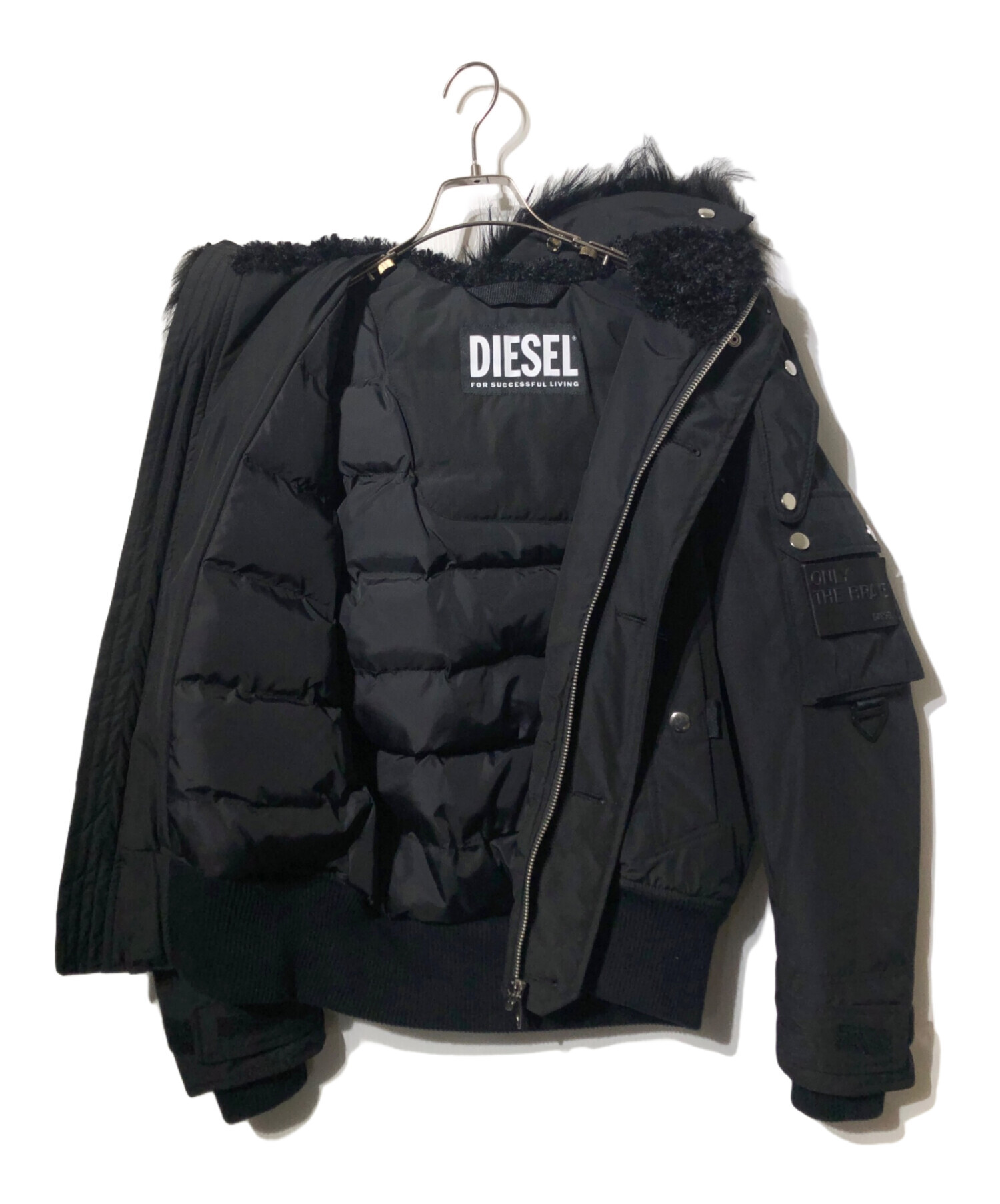 中古・古着通販】DIESEL (ディーゼル) 中綿ジャケット ブラック サイズ